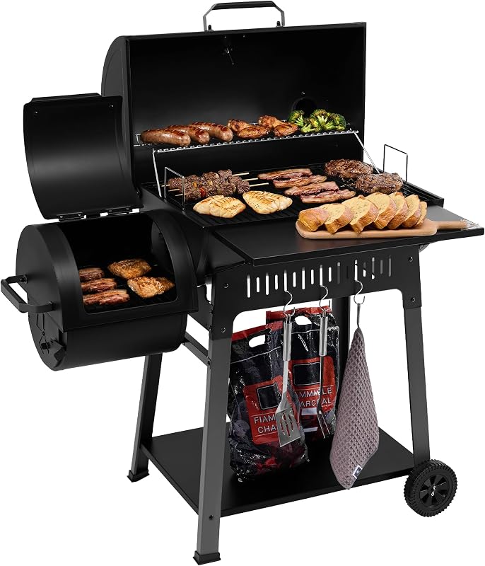 Outdoor Barbecue Grill with Side