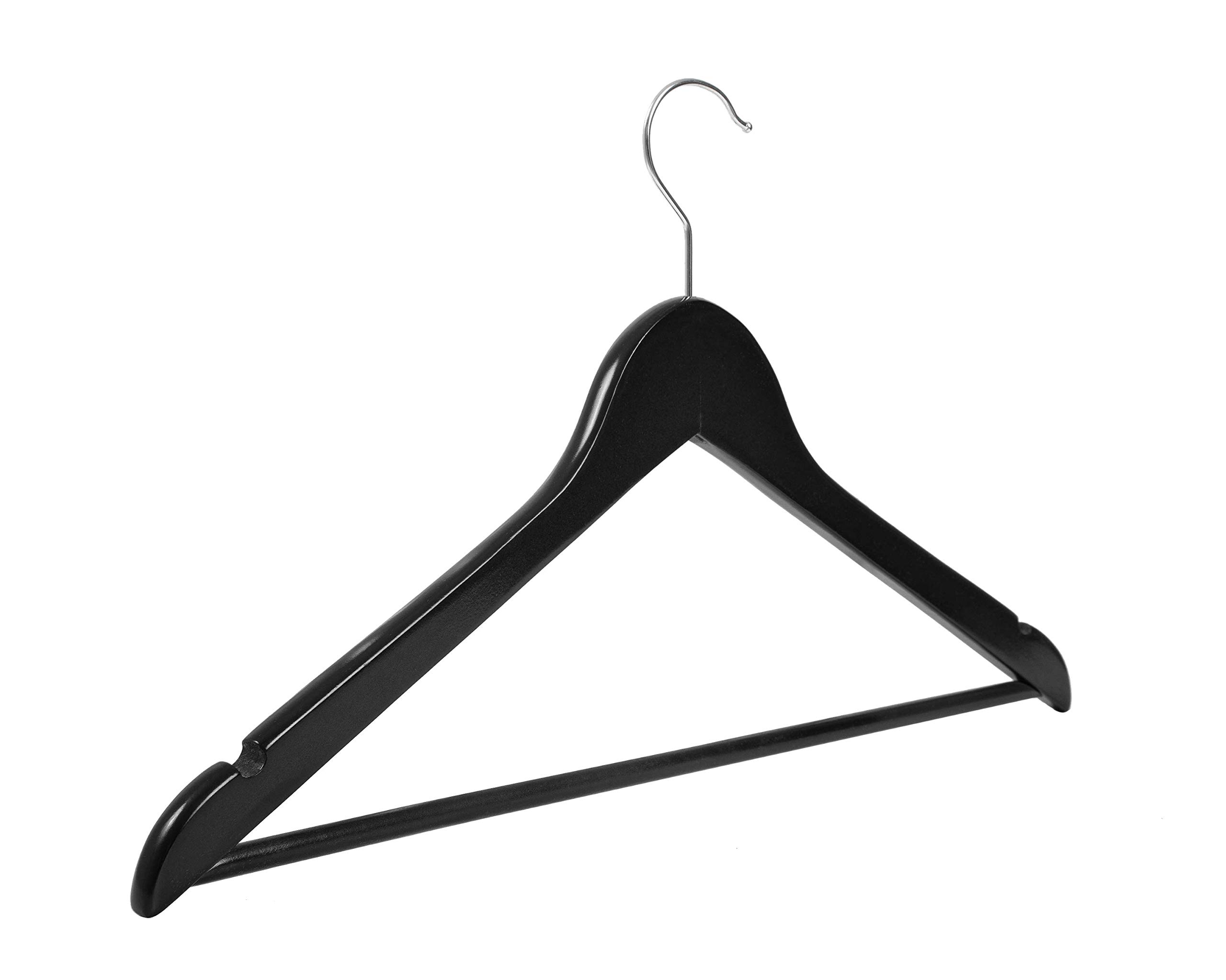 Perchas de madera (50 unidades, 38 cm, gancho giratorio de 360 °, para ropa, chaquetas, trajes, pantalones, disponibles de 10 a 50 piezas