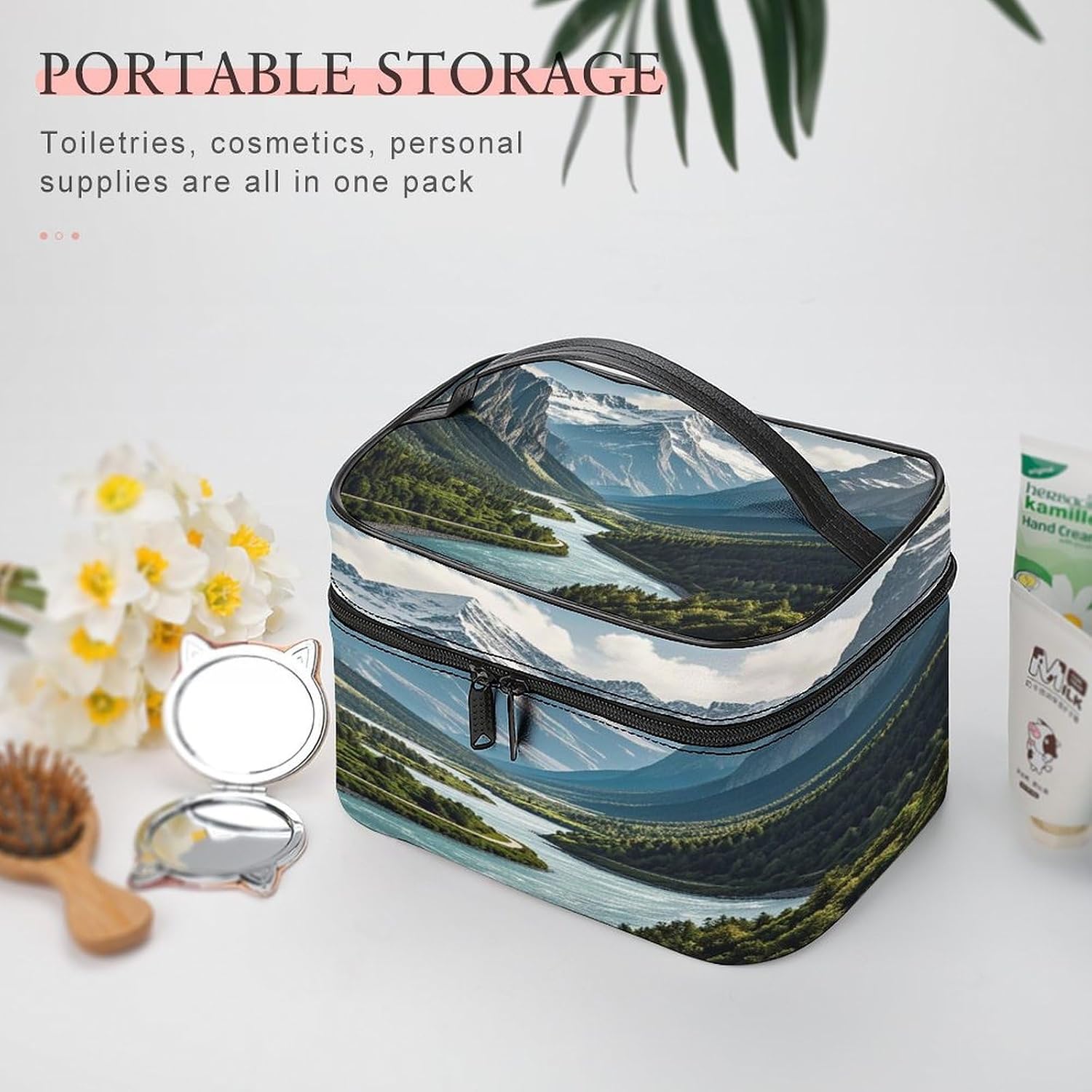 Mountains And Rivers Travel Makeup Bag Cosmetic Bag Toiletry Bags image 5