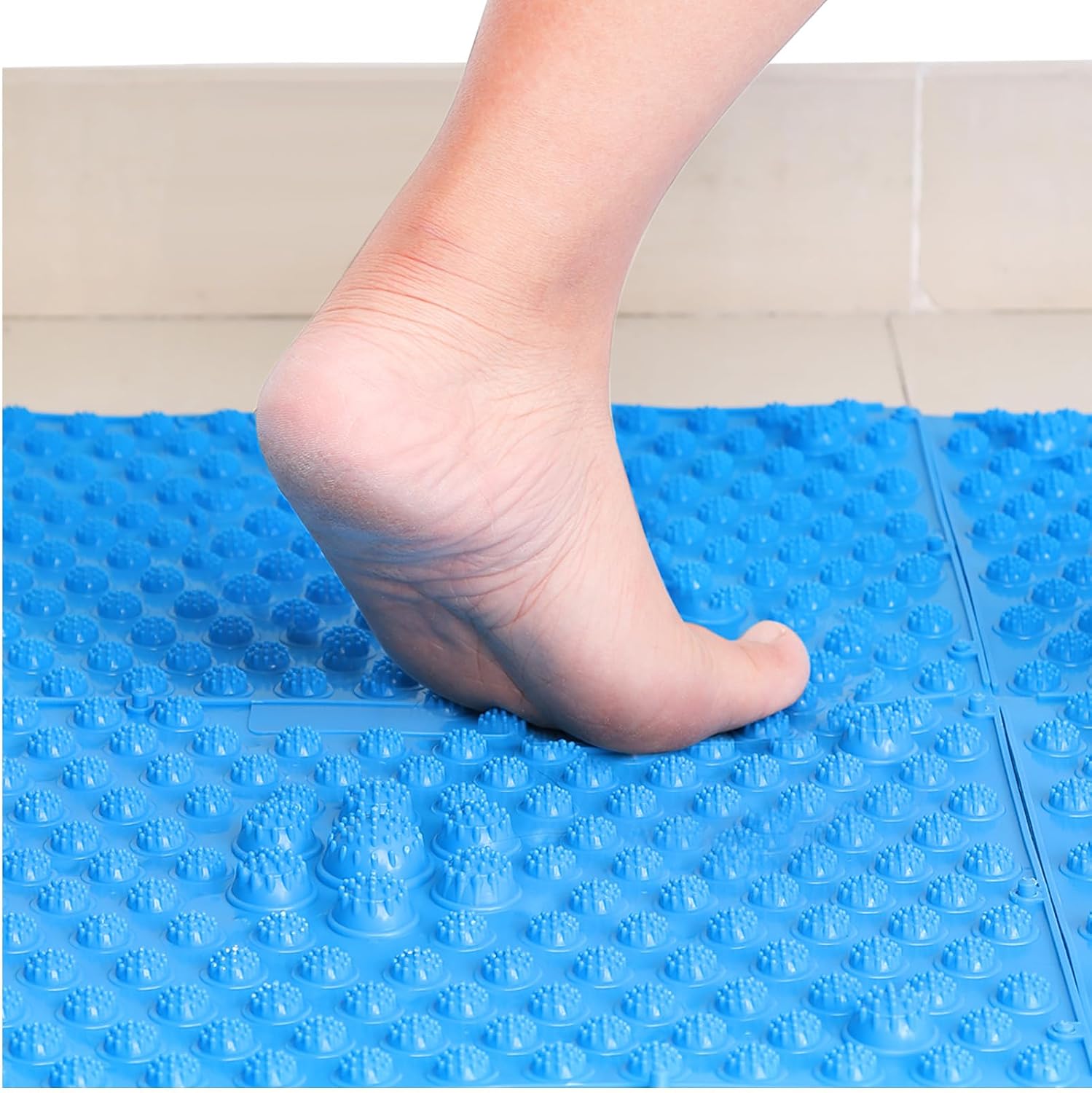 Acupressure Mat for Feet - TPE Reflexology Foot Massager Pad, Non-Slip & Lightweight for Home, Yoga, Bathroom Use (Red)