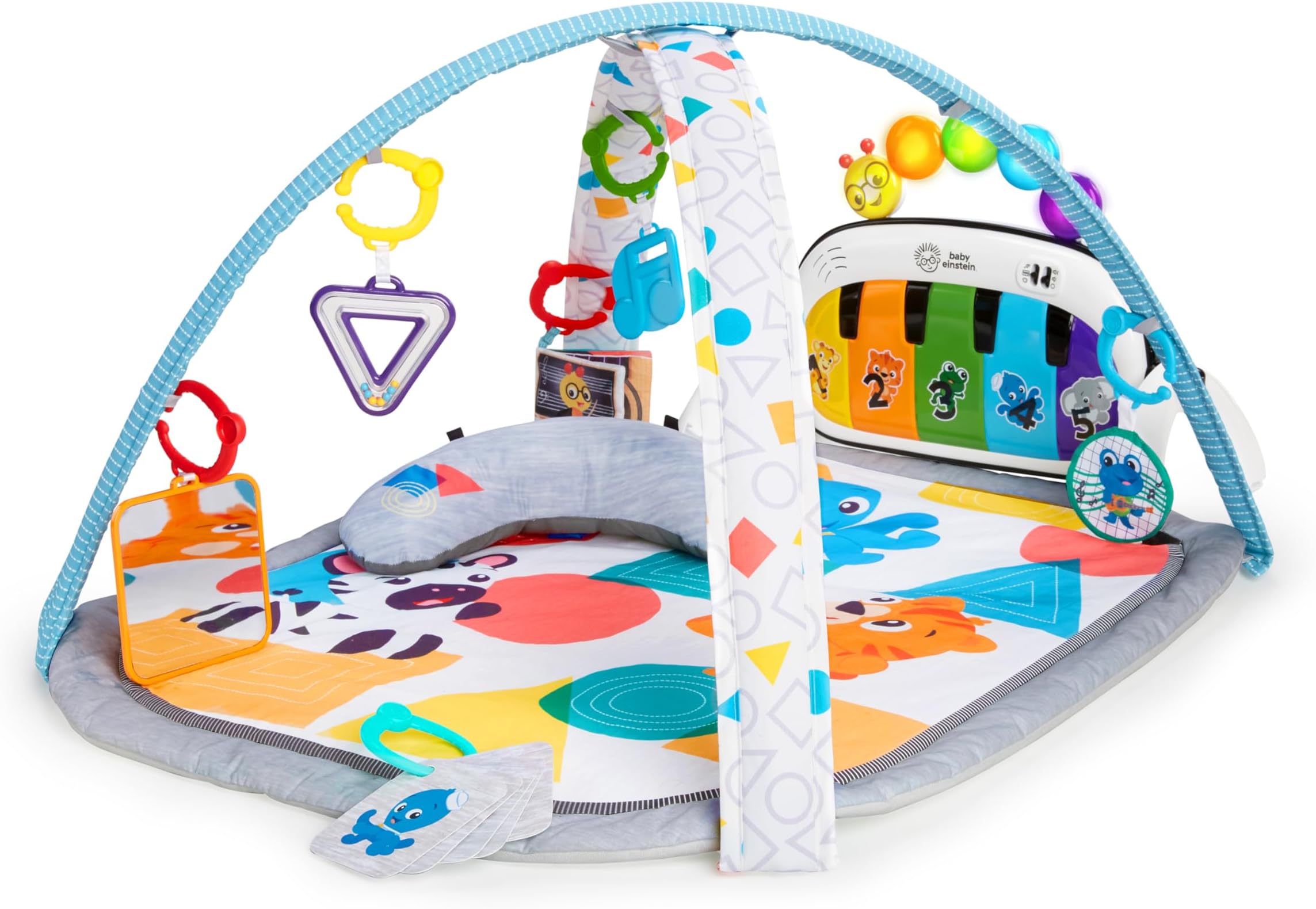 Baby Einstein 4-in-1 Kickin' Tunes Music and Language Play Gym and Piano Tummy Time Activity Mat