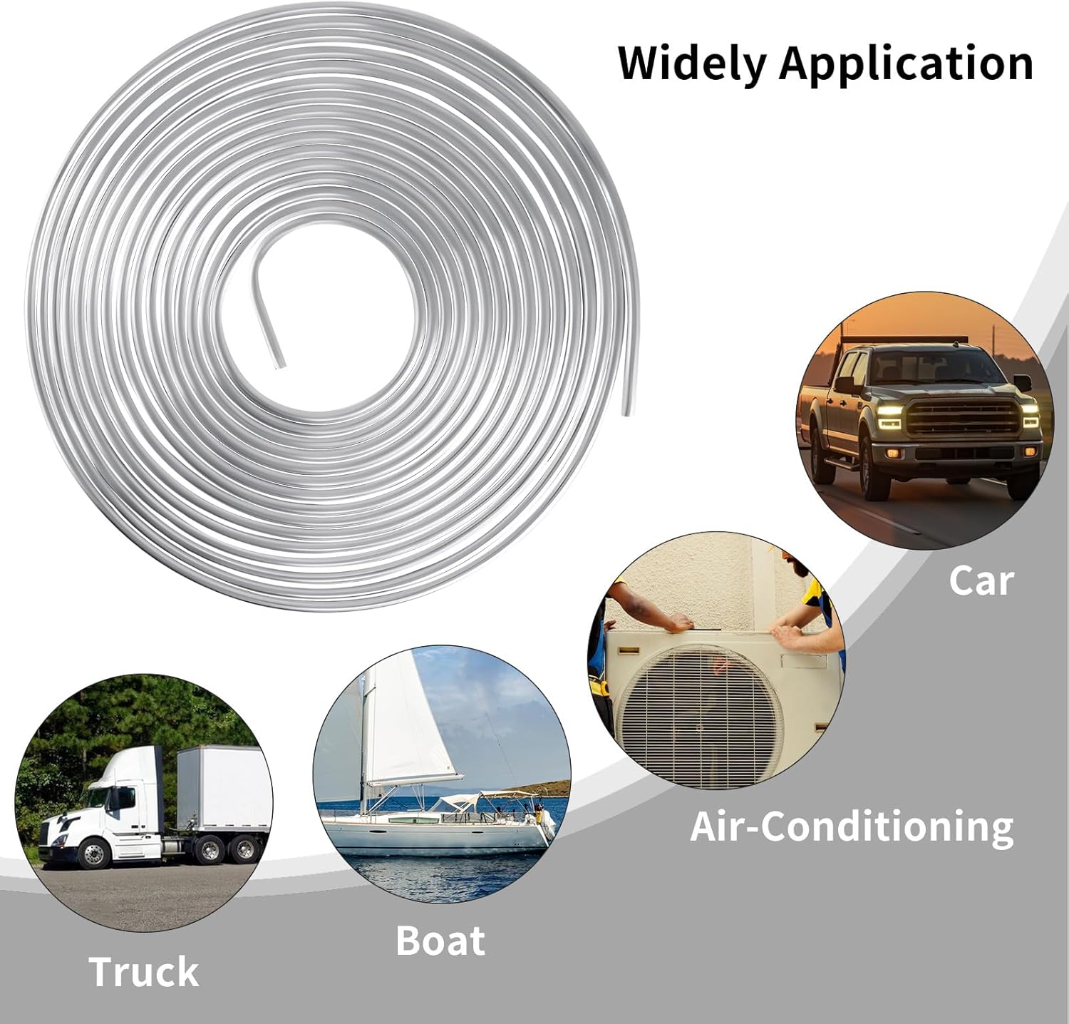 MuHize 3/8 Fuel Line, 50 ft 3/8" Aluminum Tubing, Hard Fuel Line, Easy to Bend and Corrosion Resistance, Use In Plumbing Fuel Systems, Oil Systems, Water Systems and Air Systems