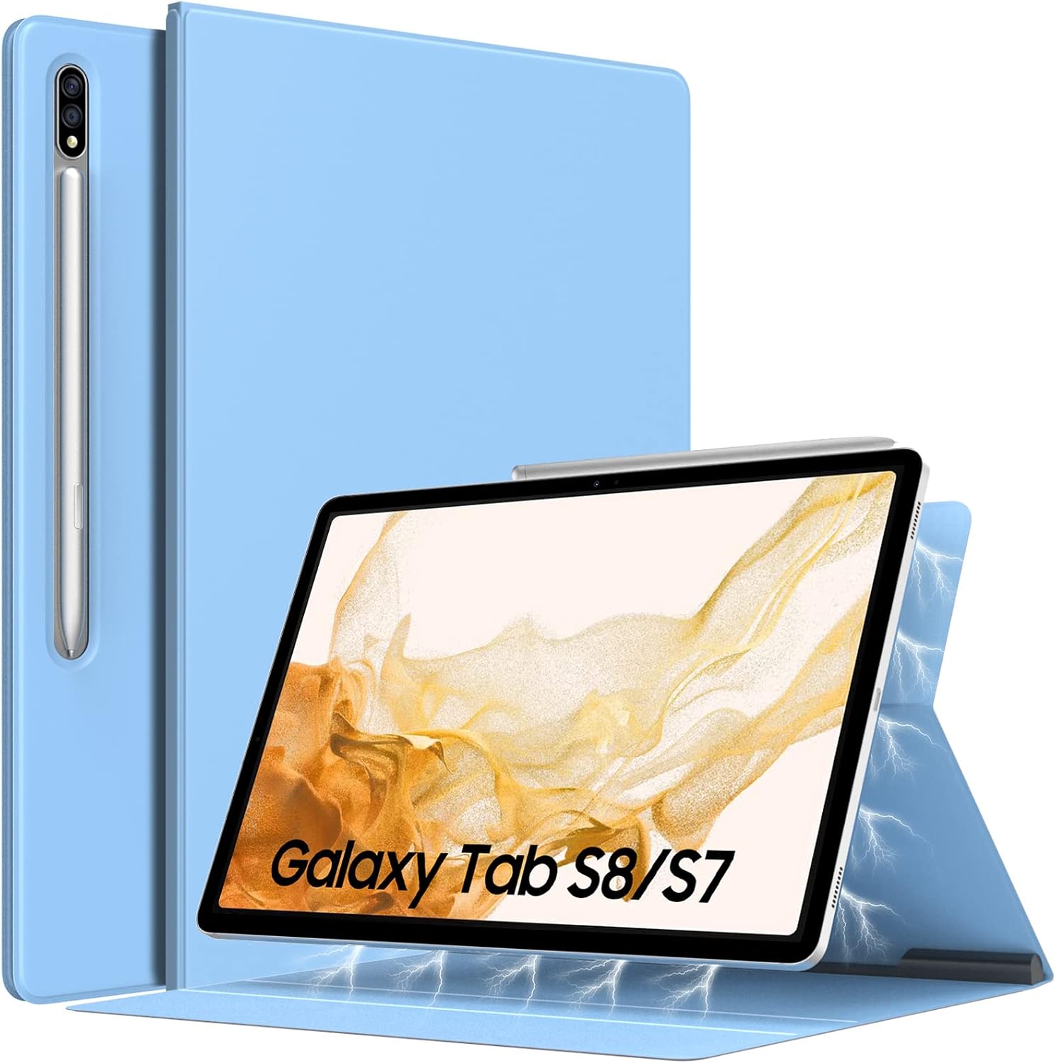 TiMOVO Case for Galaxy Tab S8 11 inch 2022 (SM-X700/SM-X706)/S7 2020 (SM-T870/T875) with S-Pen Holder, Slim Lightweight Magnetic Case with Auto Sleep/Wake Fit Galaxy Tab S8 Tablet, Light Blue