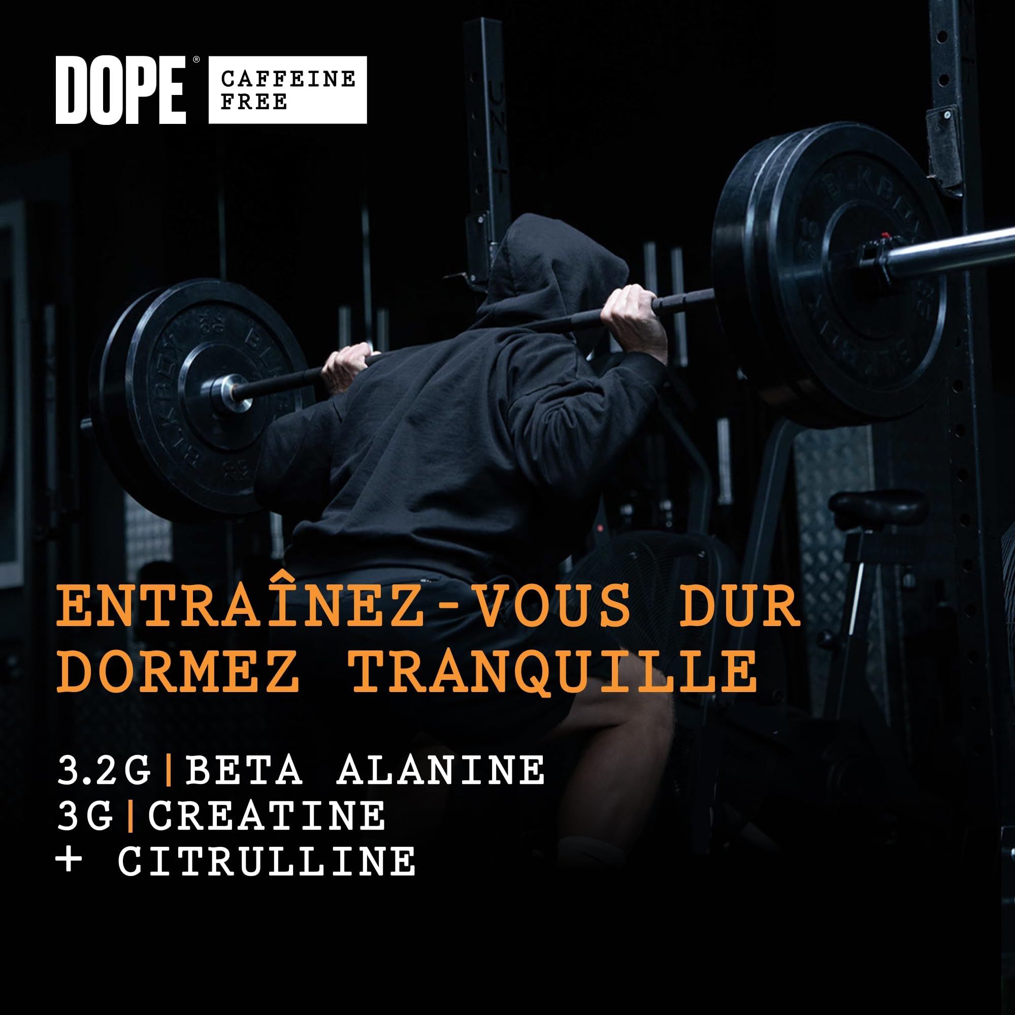 Dope Poudre Pré-Entraînement Sans Caféine | Strawberry Lime | 510g | 30 Portions | Sans Stimulants | 3,2g Beta Alanine | 3g Créatine | Mélange Citrulline AAKG | Vitamine B6 | Soutient la Puissance