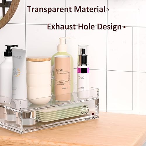 Miniatura 4 de Organizador de escritorio acrílico de 12 x 5.7 x 4 pulgadas, cajón de escritorio transparente, organización de almacenamiento de mesa para oficina,