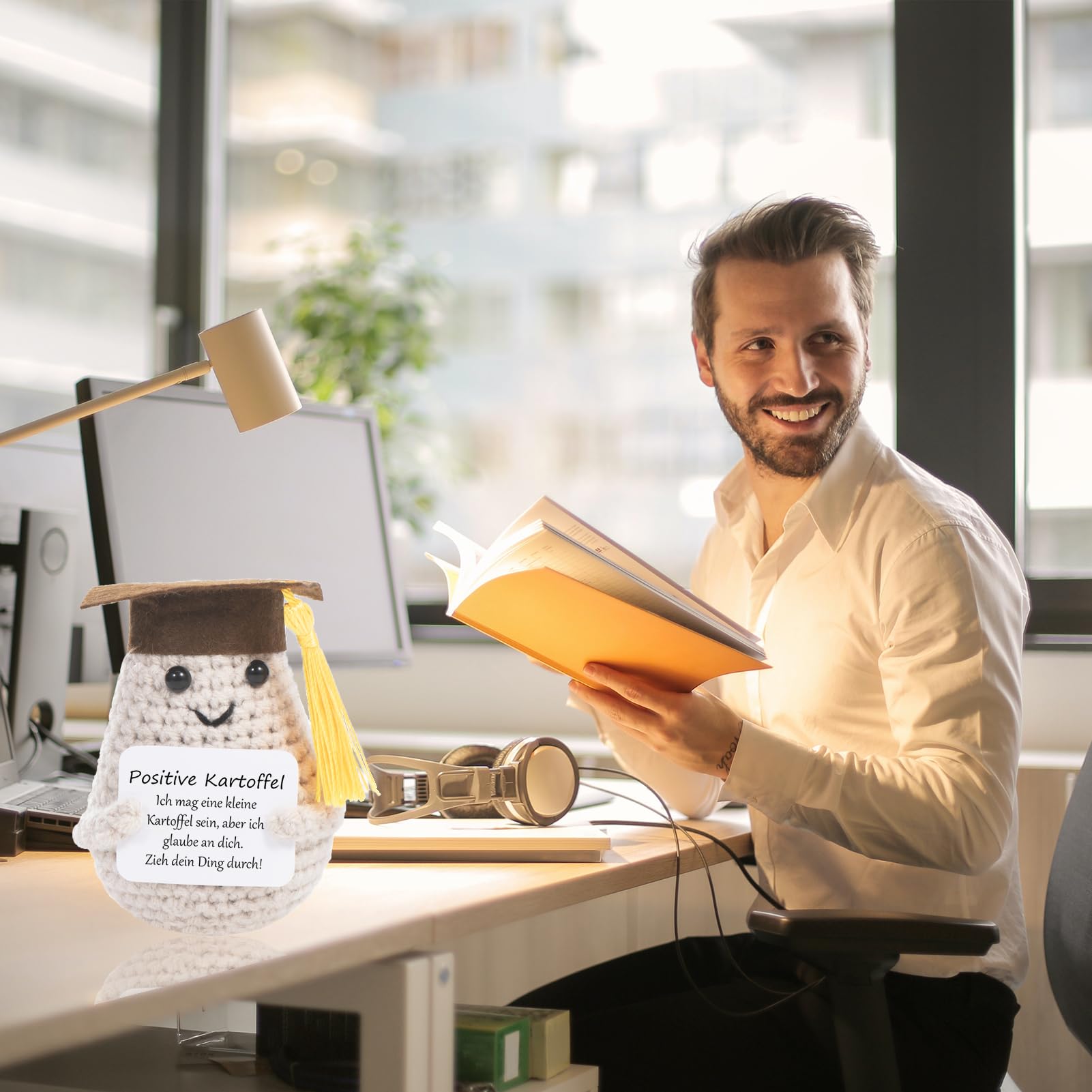 XBOCMY Mini Pocket Hug Positive Potato, Gifts for Boyfriend, Funny Gift for Girlfriend, Motivational Gifts, Small Lucky Charm Best Friend, Small Hug Pocket Hug Potato Lucky Charm