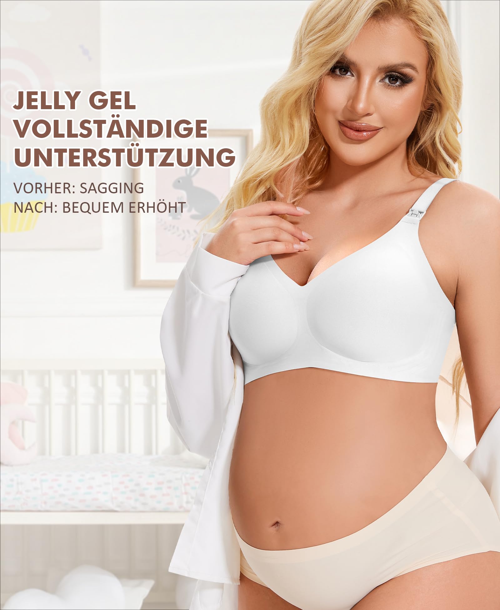 QooNoo Reggiseno per allattamento e gravidanza, senza ferretto, da donna