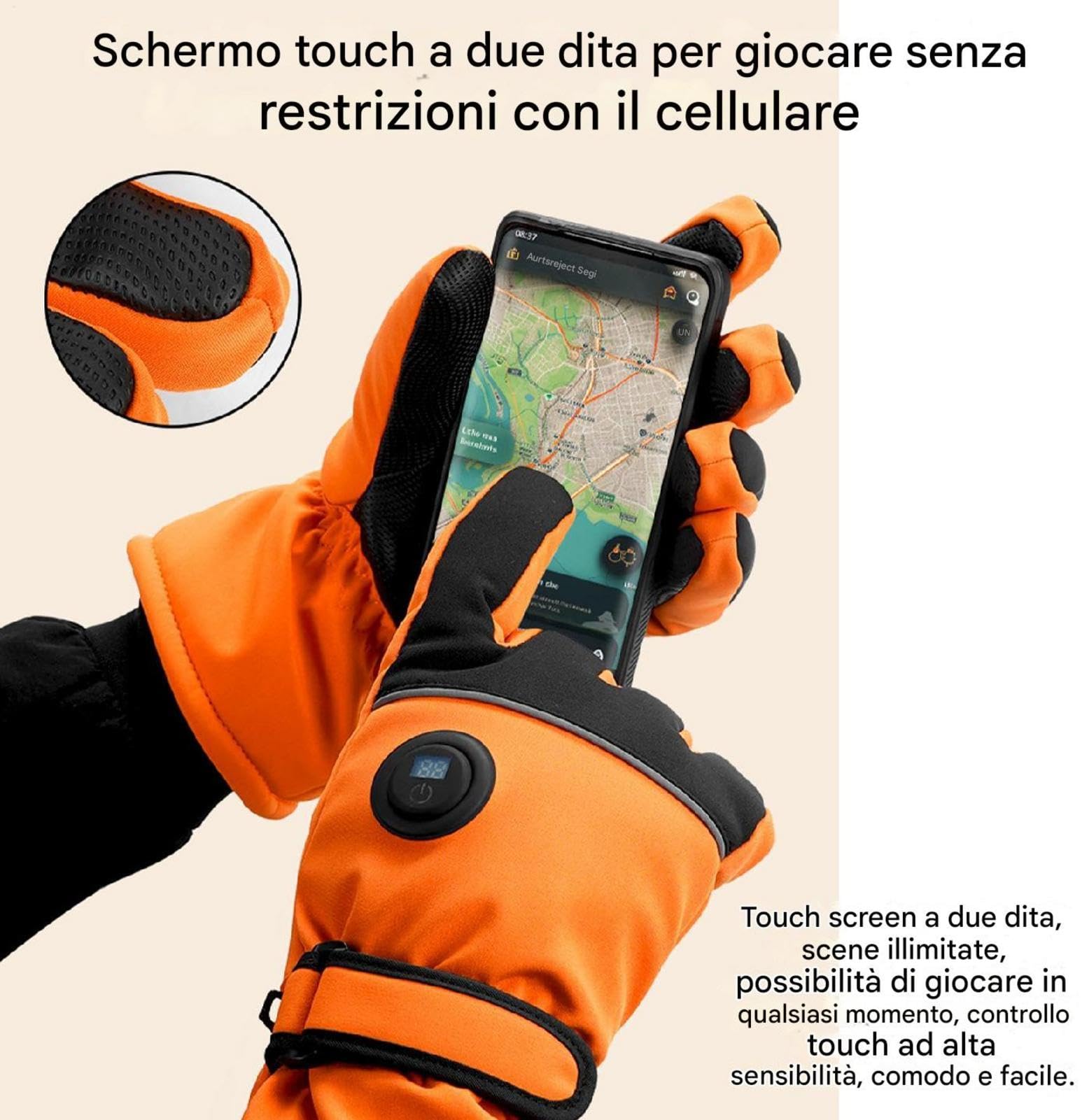 Guanti riscaldati ricaricabili, guanti riscaldati elettrici Guanti da sci