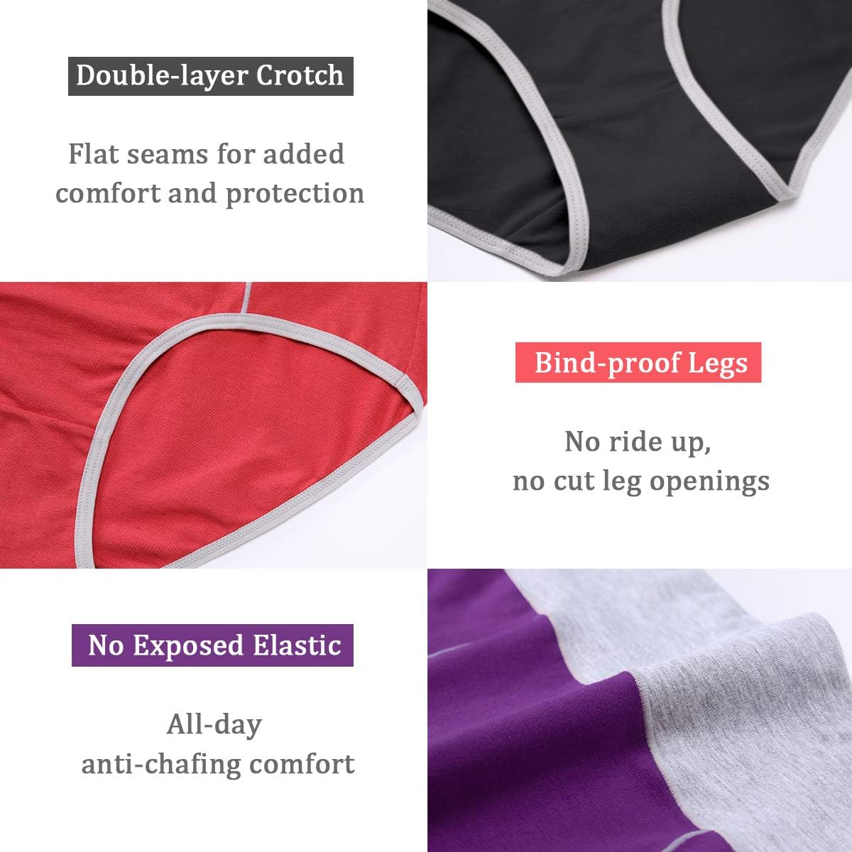 wirarpa Women's Cotton Underwear High Waist Stretch Briefs Soft Underpants Breathable Ladies Panties 5 Pack at  Women’s Clothing store