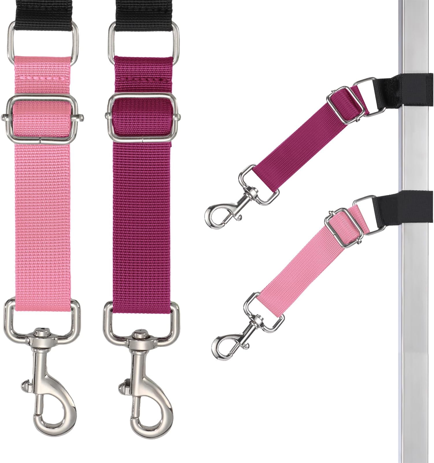 Pet Dog Grooming Table Arm Accessories Dog Grooming Loops for Table Arm Extender Adjustable Extension Loop Bathing Restraint Leash for Small & Medium Dogs (Pink & Hot Pink)