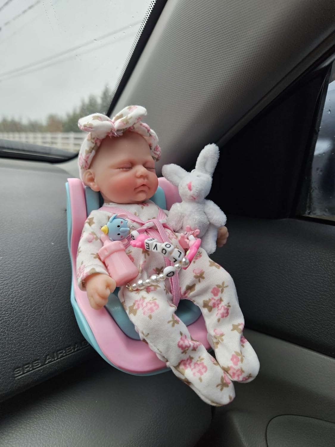 MYREBABY 7 Inch Mini Reborn Baby Dolls ，Silicone Full Body Baby Soft Skin Mini Realistic Newborn Baby Dolls Real Life Tiny Baby Doll with Feeding Accessories-8