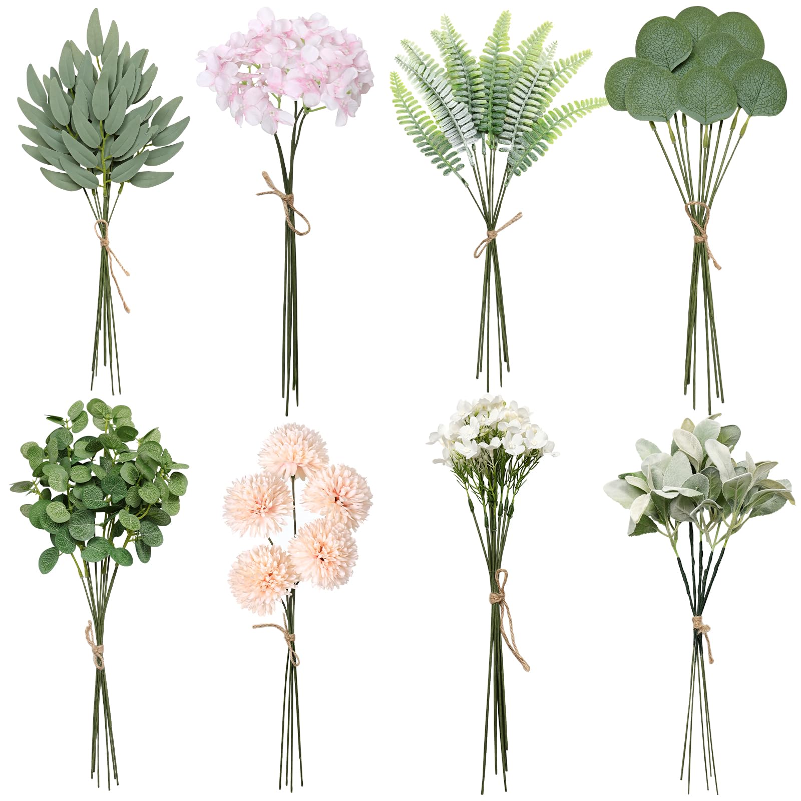 Plantes de verdure artificielle et eucalyptus rose pour vos compositions florales