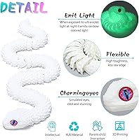 Vista 2 de 4 Piezas Juguetes de Serpiente Impresos en 3D de 12 pulgadas, Animales Impresos en 3D, Artículos Flexibles de Serpiente Impresos en 3D, Decorativo