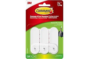 3M Medium Wire Hooks for Damage-Free Wall Hanging