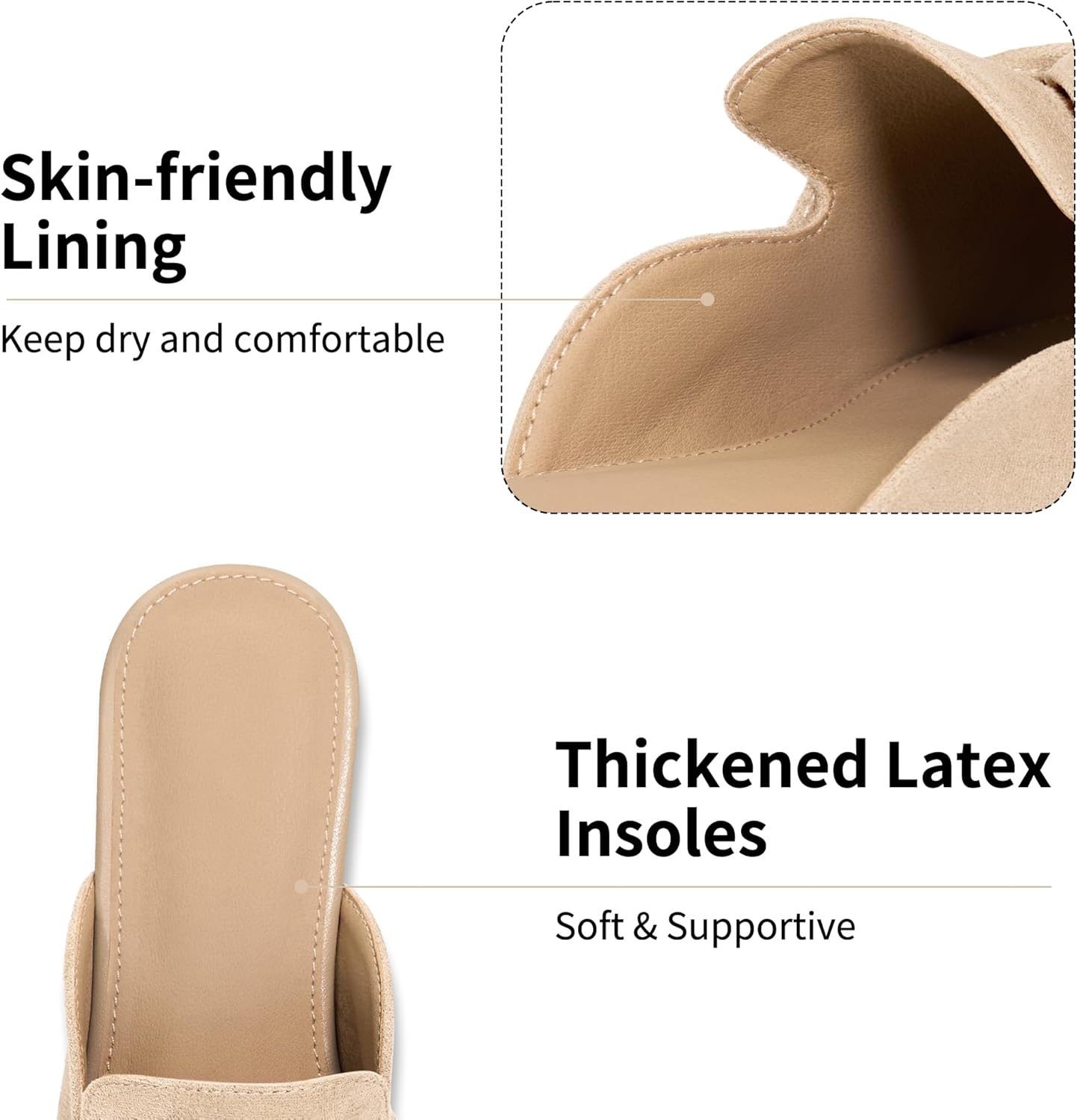 Aomigoct Dress Flat Womens Mules: Elegant Pointed Toe & Bow Suede for Office & Meetings - Lightweight Slip-On for Confidence in All-Day Wear - Ages 28-50 - Image 4