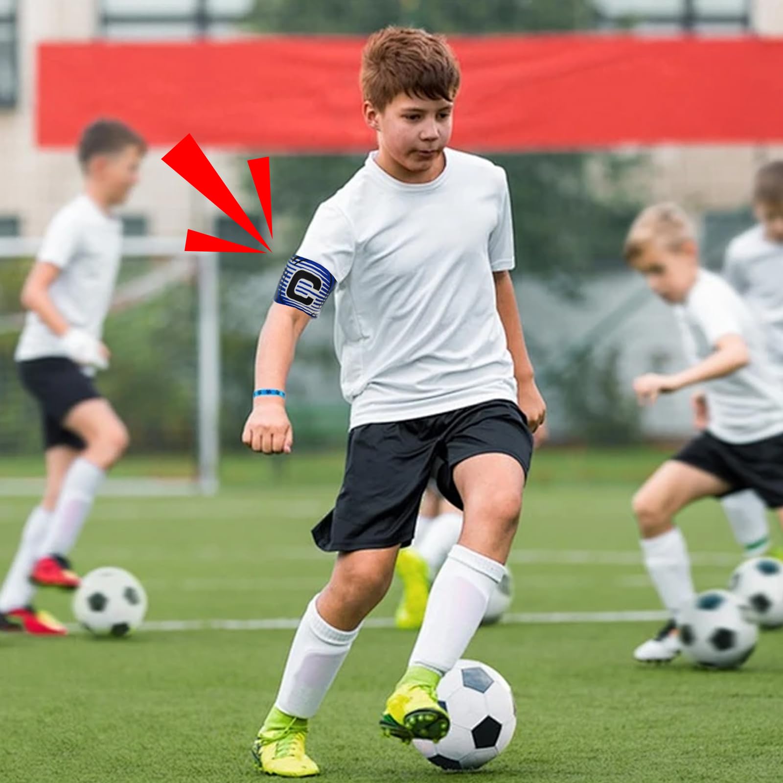 Lot De 6 Brassards De Capitaine De Football - élastiques Réglables - 6 Couleurs Vives - Pour Enfants Et Adultes