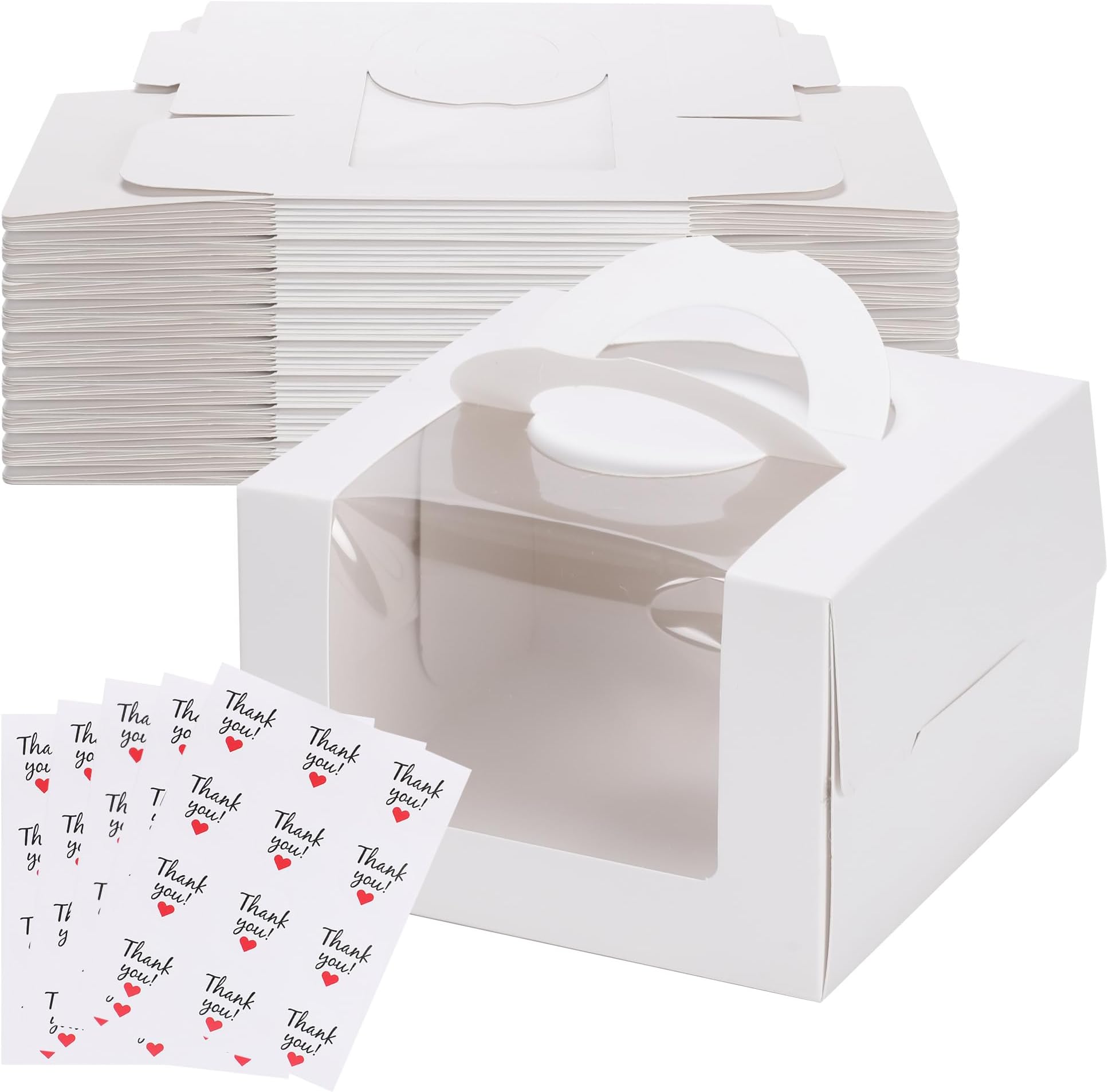 Amazon.com: Zealax Clear Cake Boxes with Cake Boards, 6 Inch Tall Cake ...