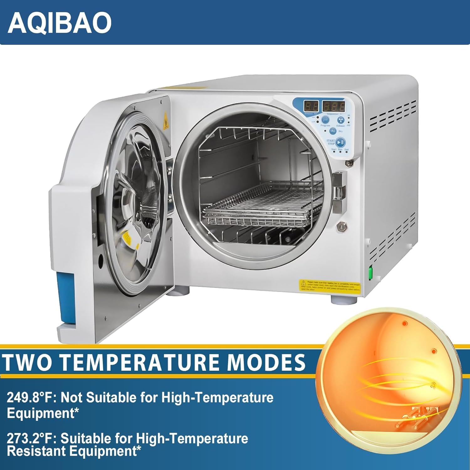 16L Autoclave High Pressure Steam with Drying Function, Digital LED Display, Dual-Control Door Lock, Stainless Steel Laboratory Equipment. Ships from The USA with delivery in 3-7 Days