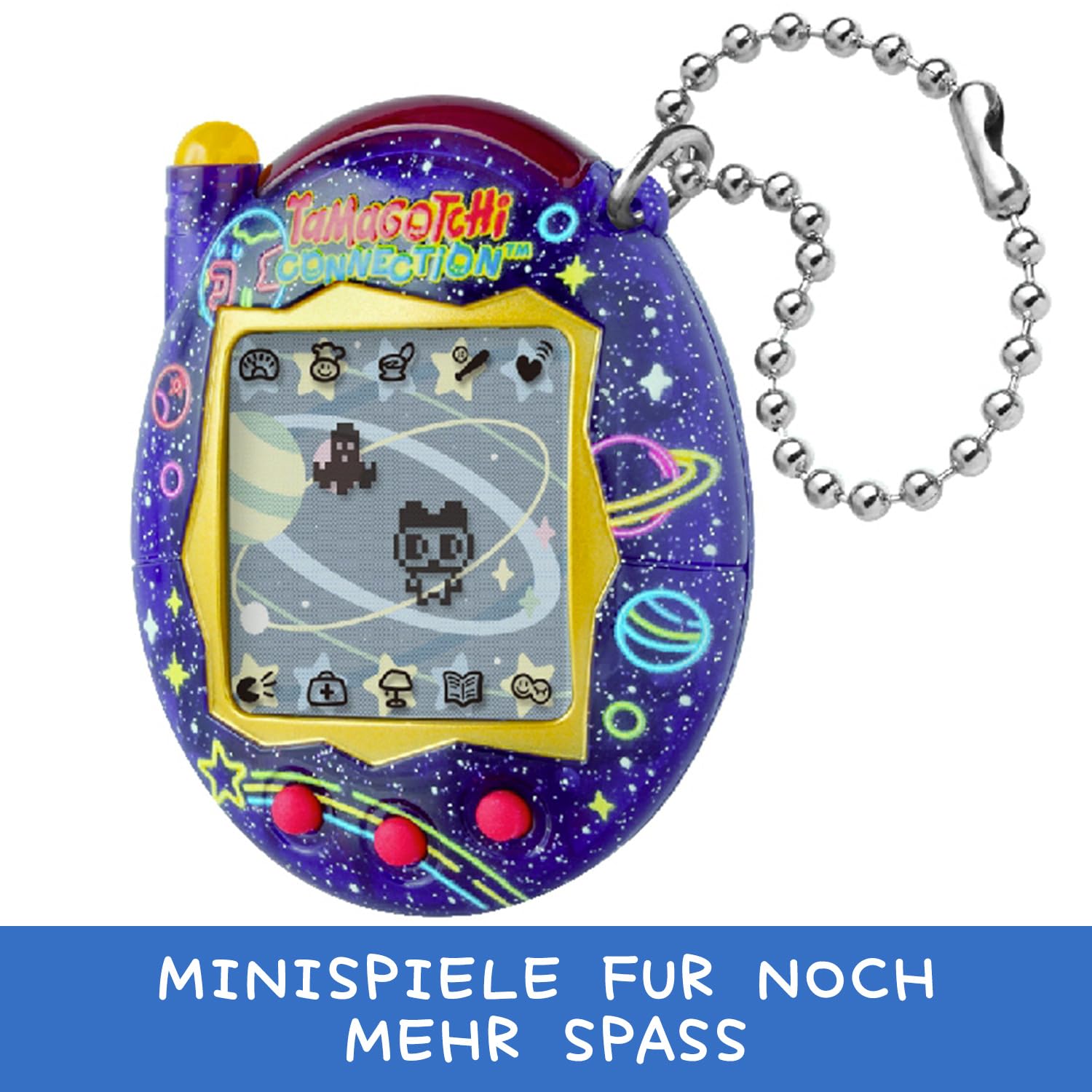 Bandai – Tamagotchi Connection Neon Planet – Animal Virtual Interactivo con conexión a Infrarrojos – Pantalla Grande en francés – Minijuegos – Juguete para niños a Partir de 6 años – 44028