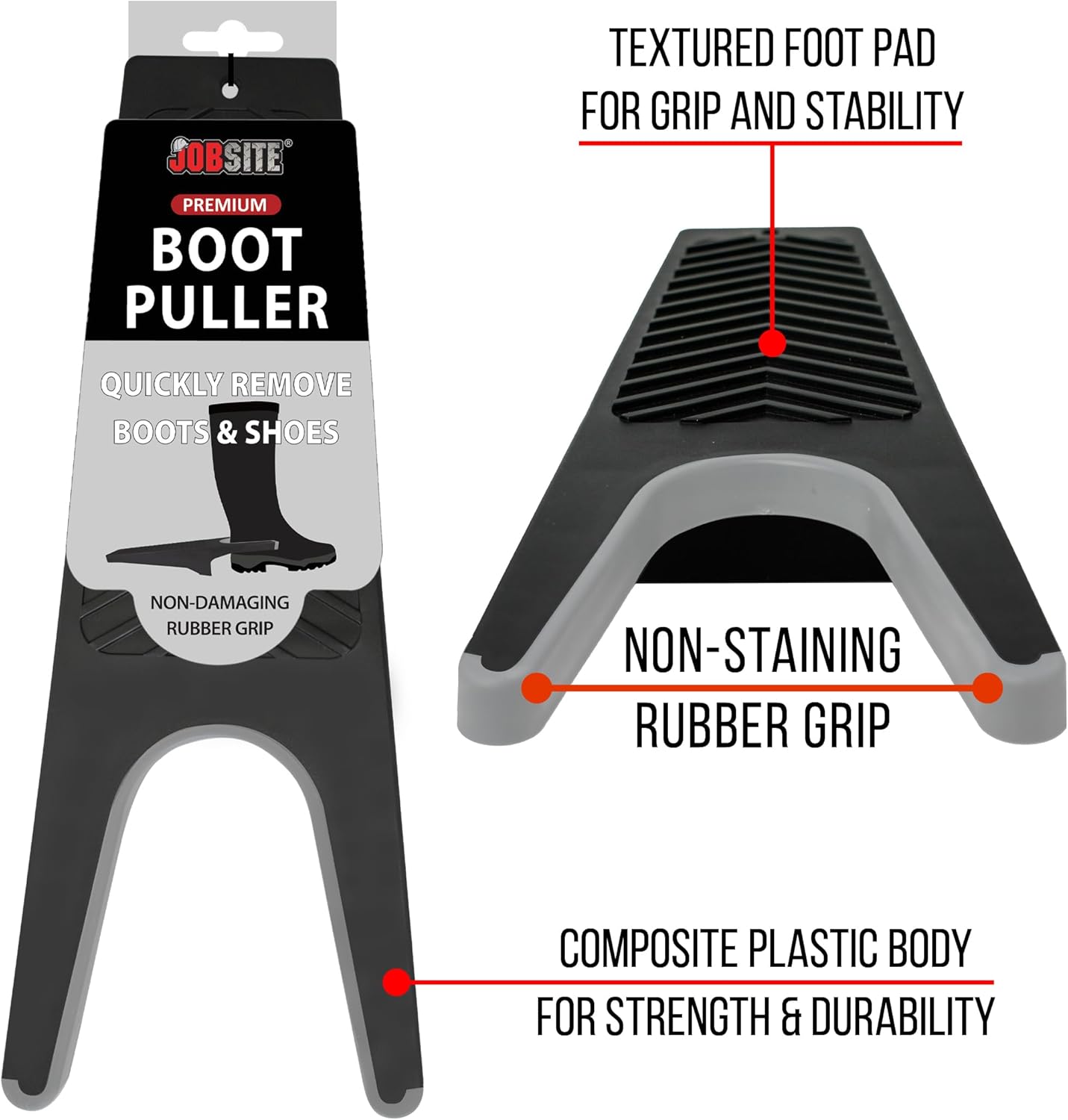 Jobsite Boot Scrubber with Boot Jack - Outdoor Shoe Scraper Cleaner Brush - Extra Wide
