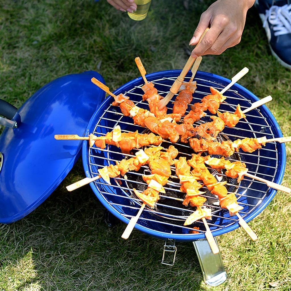 Przenośny grill na węgiel drzewny - stal nierdzewna z emaliowaną powłoką na piknik i kemping - kompaktowy, lekki czarny sprzęt do gotowania na świeżym powietrzu