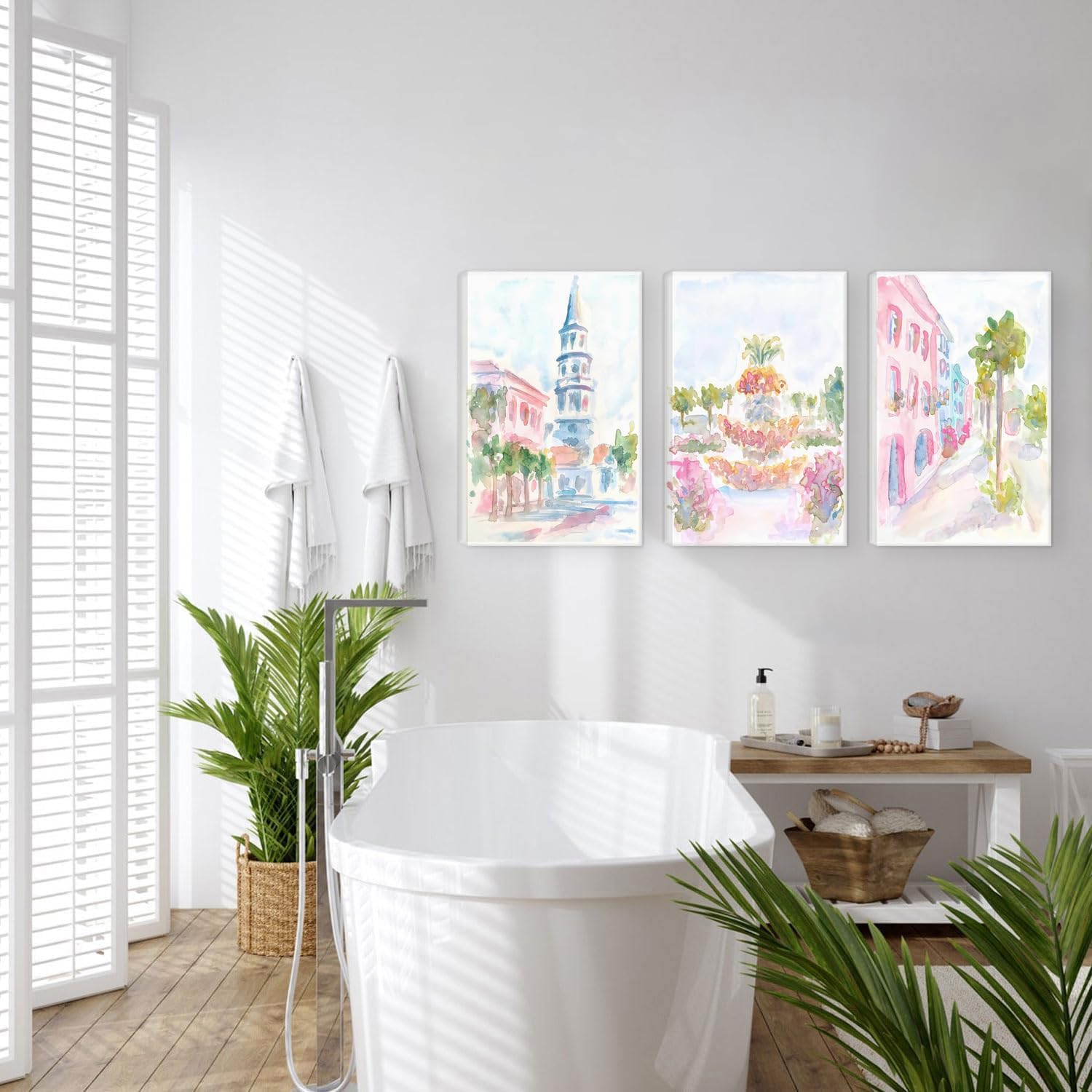 RVETNGVM 3Pcs Pink Watercolor Posters Aesthetic Wall Art Preppy Posters Pictures Pastel Pink Trendy Watercolor Wall Decor for Church Street Dorm Decor For College Girls Unframed 12"X16"