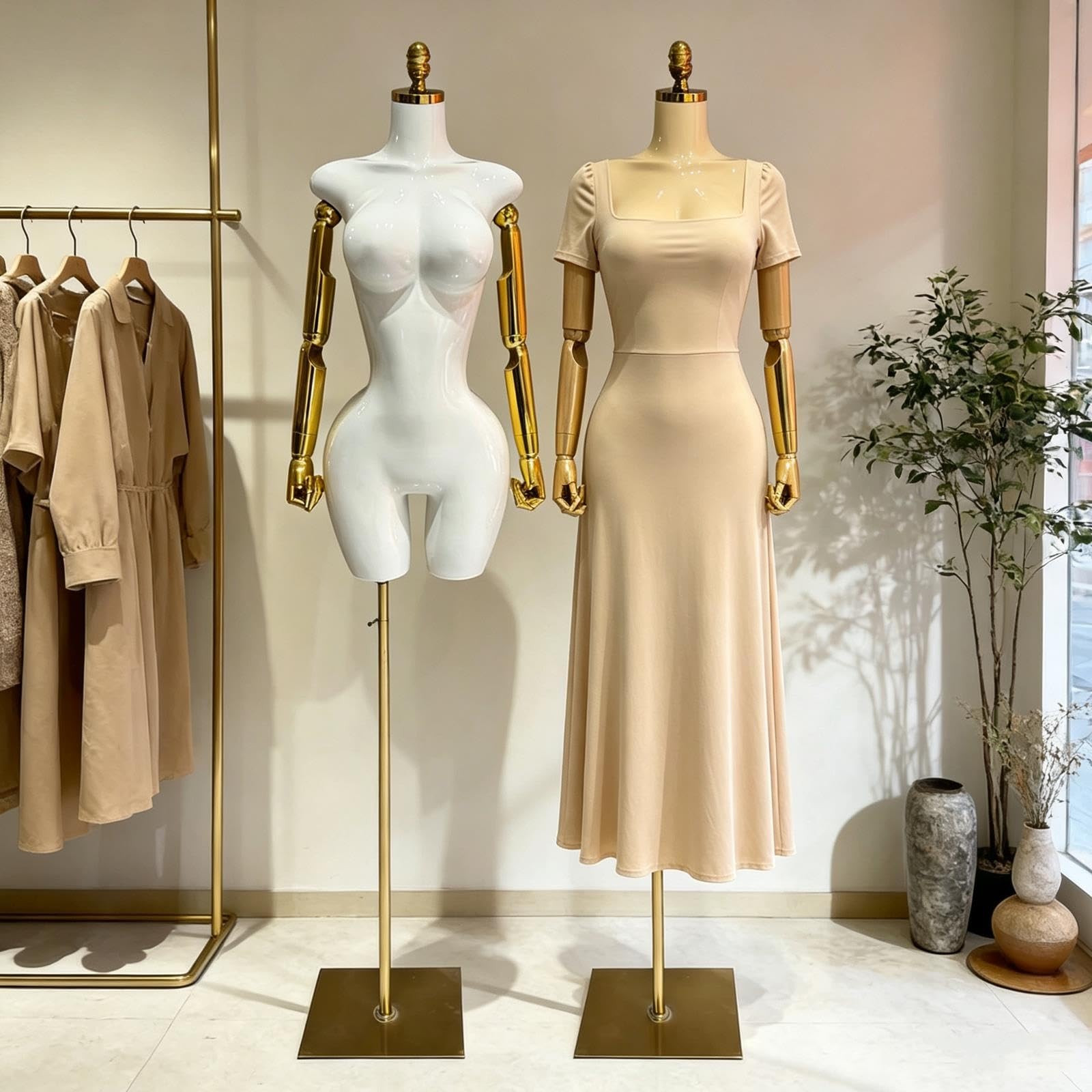 Tors Manekina Damskiego Plus Size, Forma Sukienki, Regulowany Złoty Stojak
