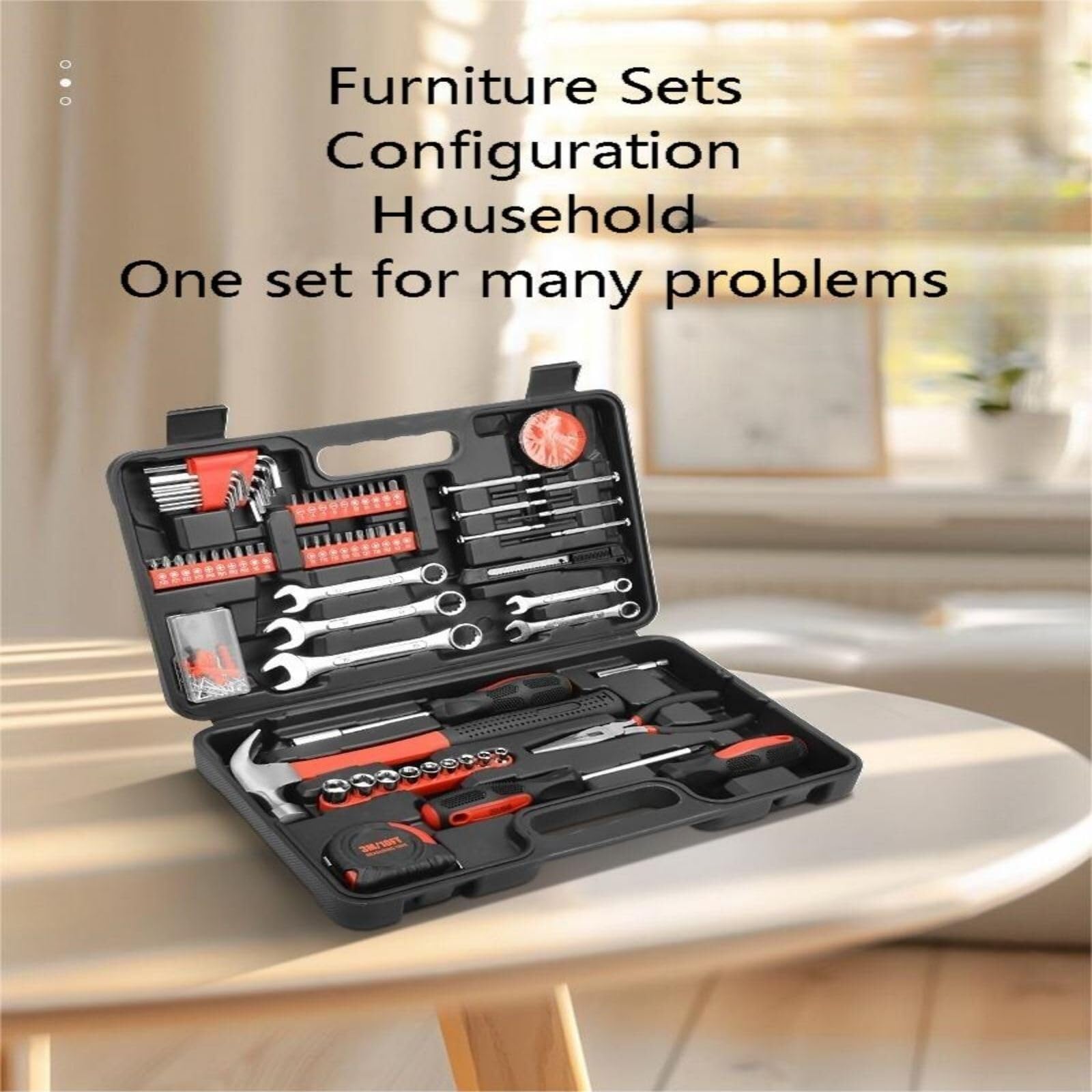 146-Piece Multi-Purpose Automotive and Household Tool Kit in Toolbox Storage Case Perfect for General Home herramientas