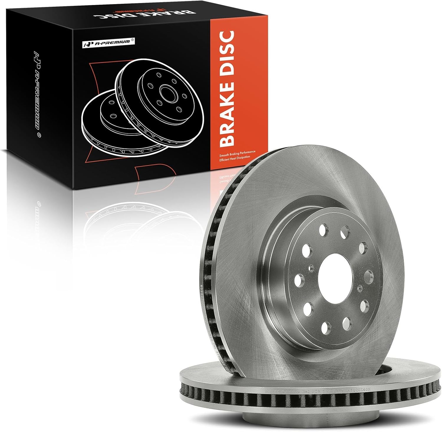 A-Premium 13.15 inch (334mm) Front Vented Disc Brake Rotors Compatible with Select Lexus Models - LS460 2007-2017, 2-PC Set