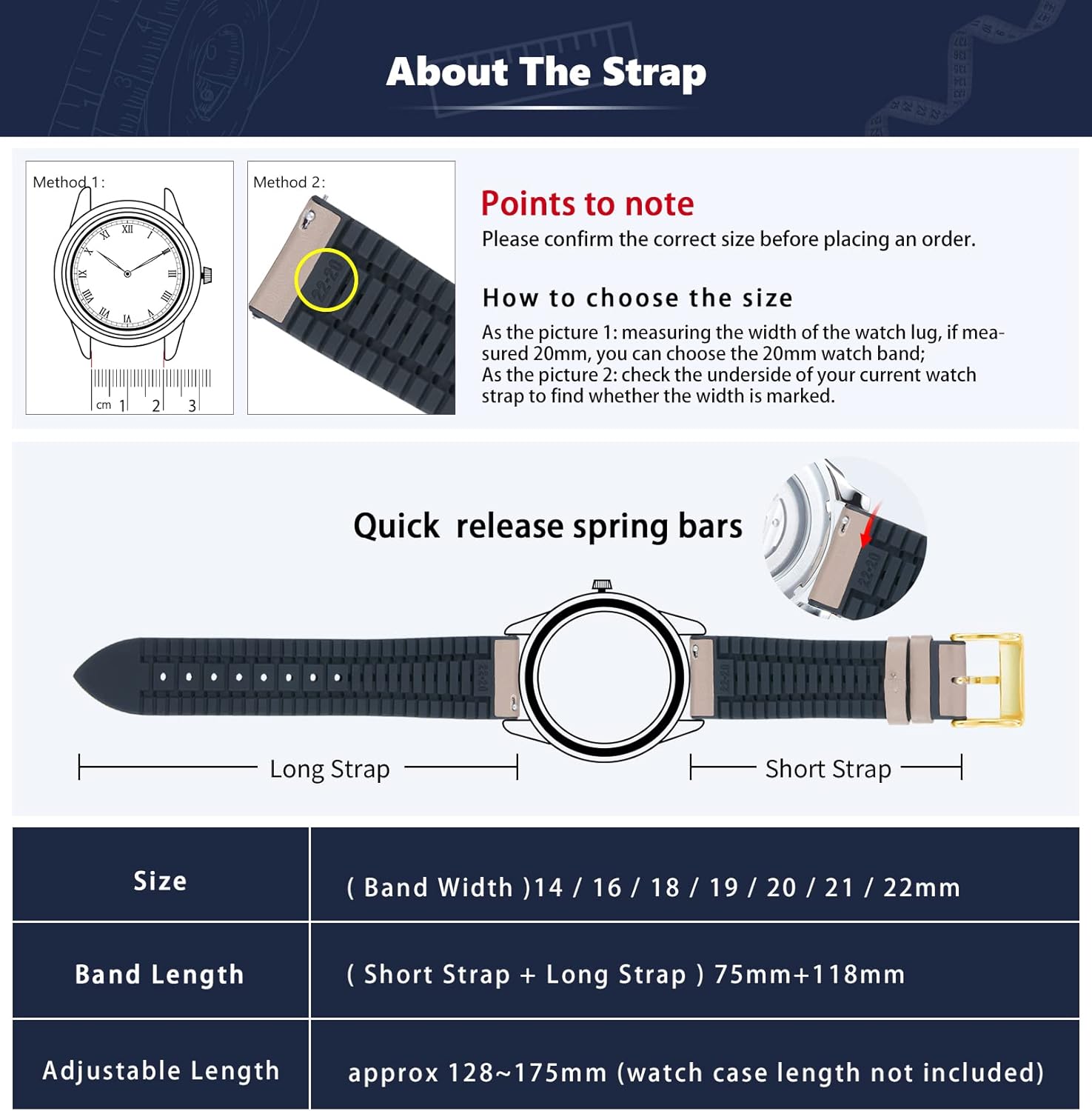 BINLUN Leather Watch Bands Quick Release 14mm-22mm Breathable Micro-Perforated Leather & Rubber Hybrid Watch Straps Silicone-Lined SmartWatch Replacement Bands Men Women (Beige,Gold buckle,19mm)