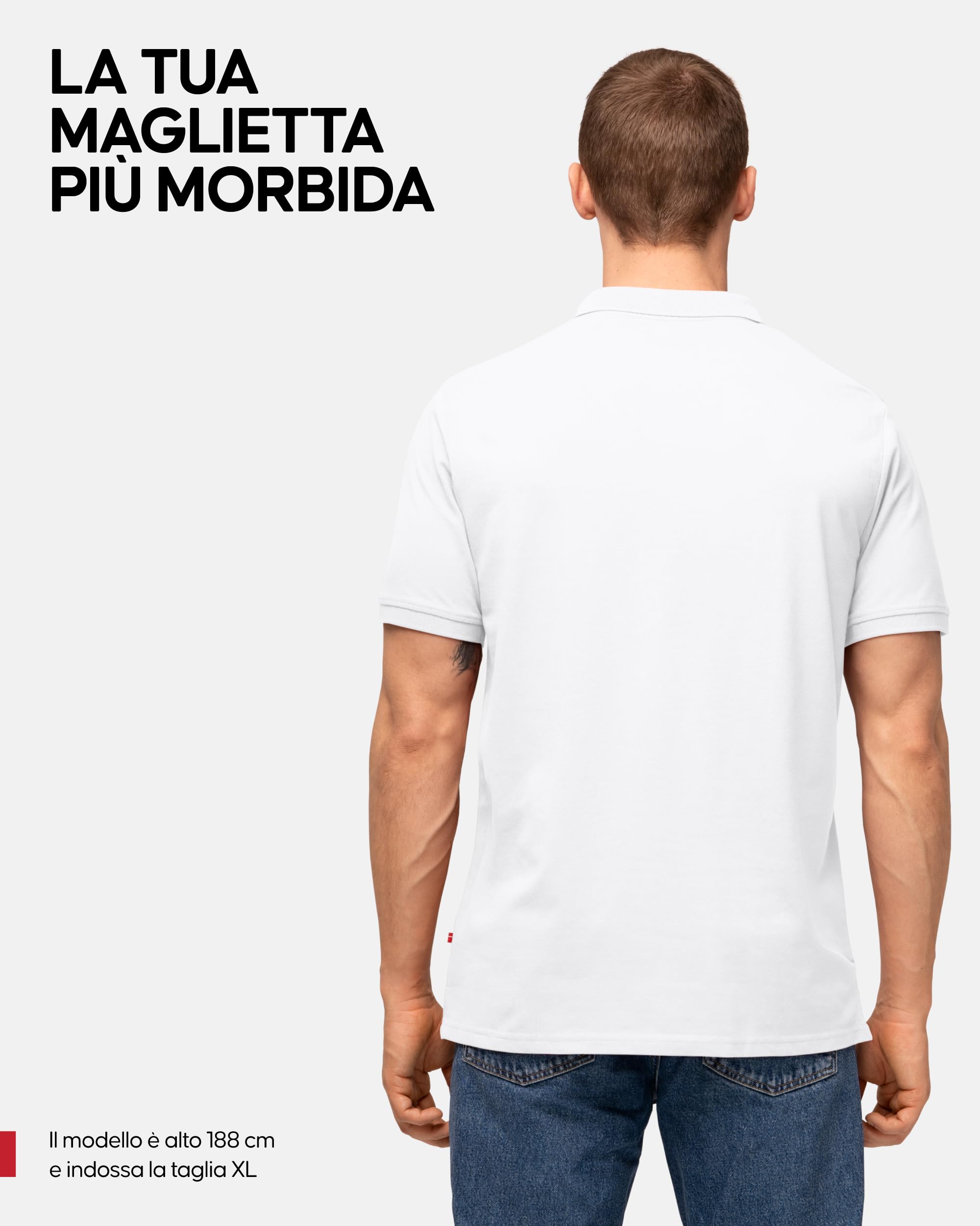 DANISH ENDURANCE Polo Uomo Manica Corta in Cotone Biologico Premium, Polo T-Shirt Uomo, Casual, 1 o 2 Paia