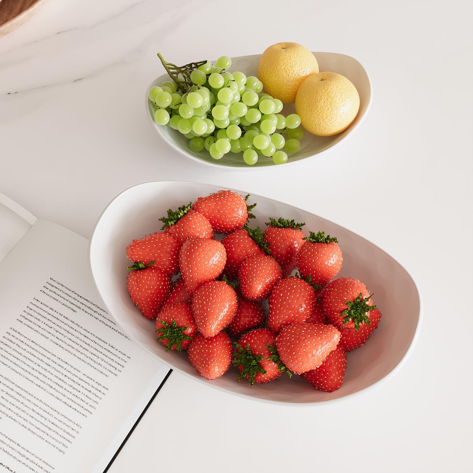 Cuenco de frutas, cesta de cerámica de 3 niveles, soporte para servir de 3 niveles con estante de metal, cuencos de cocina de porcelana para frutas, verduras, aperitivos, nueces, postres,