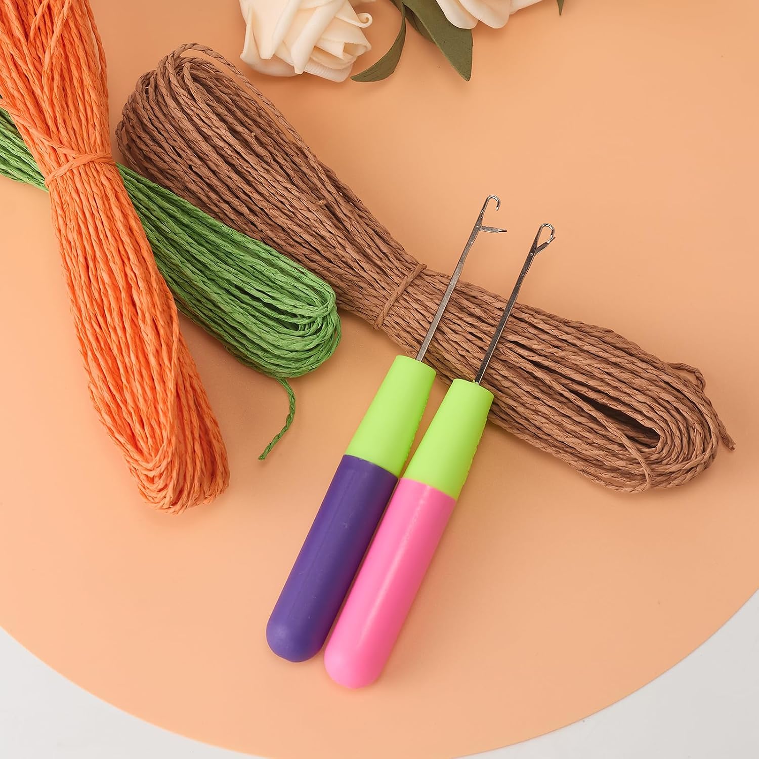 Latch Hook Crochet Needles for Hair 2 Packs with 5.0mm and 3.8mm Sizes for Hair Extensions Micro Braids Dread Maintenance Multi-Purpose Knitting Tool