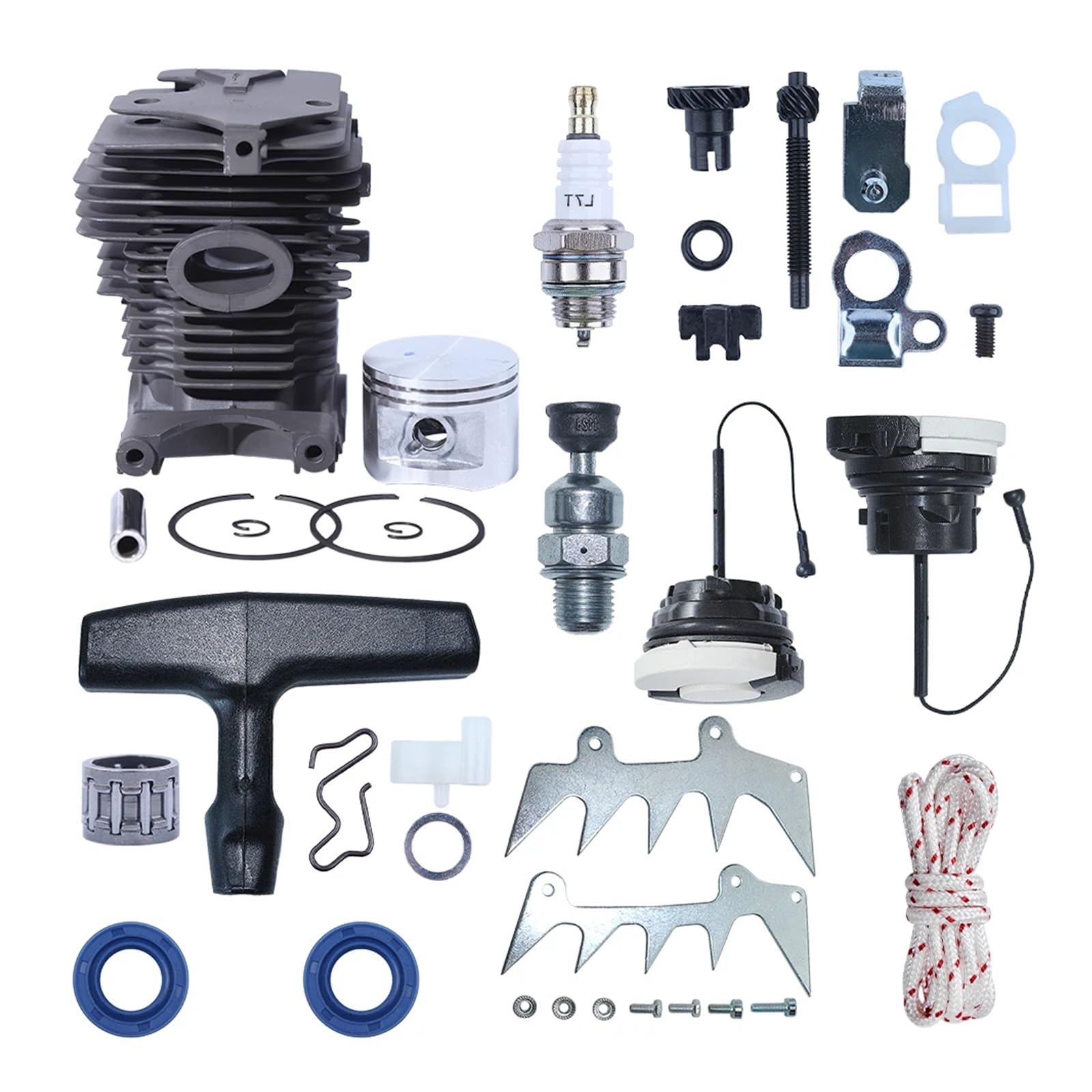 Kit de Ajuste de púas de trinquete for Garras de tala de pistón de Cilindro de 46 mm, Compatible con motosierras Forms 280, MS270, MS270 y 280, con Tapa de Combustible y Kit de trinquete de Arranque.