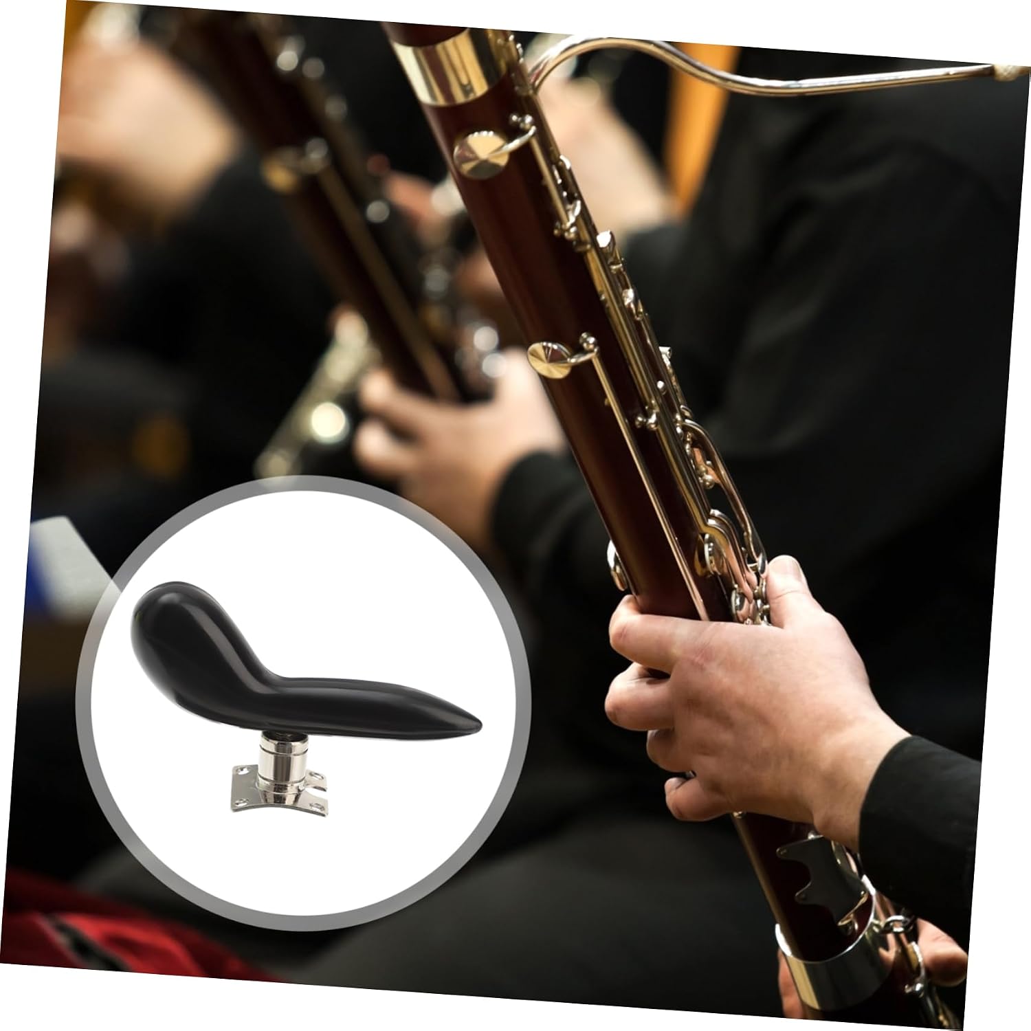 Ergonomic Bassoon Wrist Rest Pad Bassoon Hand Saddle Rest Accessory Holder Black for Player