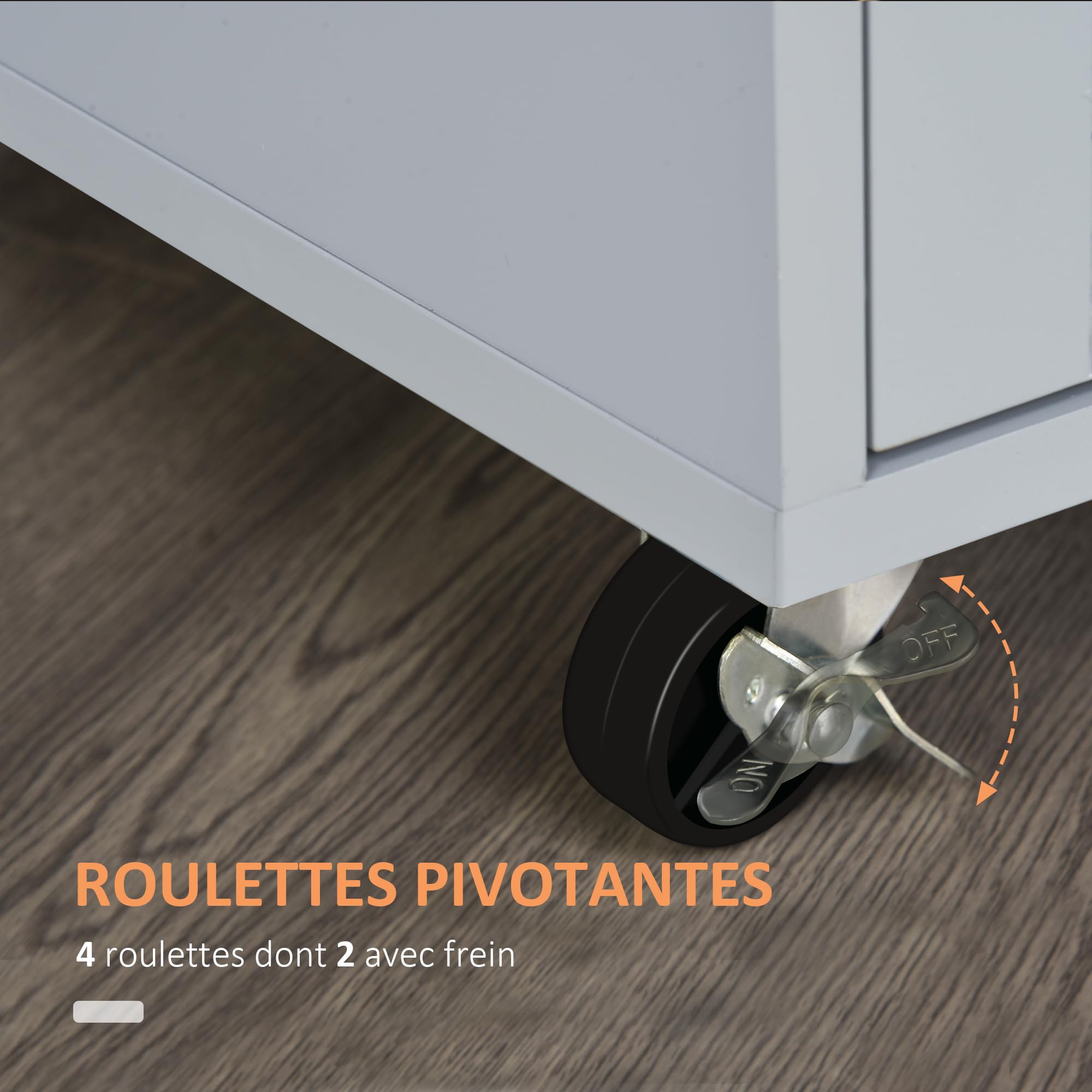 HOMCOM Desserte de Cuisine sur roulettes Chariot de Service Ilot de Cuisine avec tiroir de Placard et Porte-torchons - 83l x 45P x 91,5H cm Blanc
