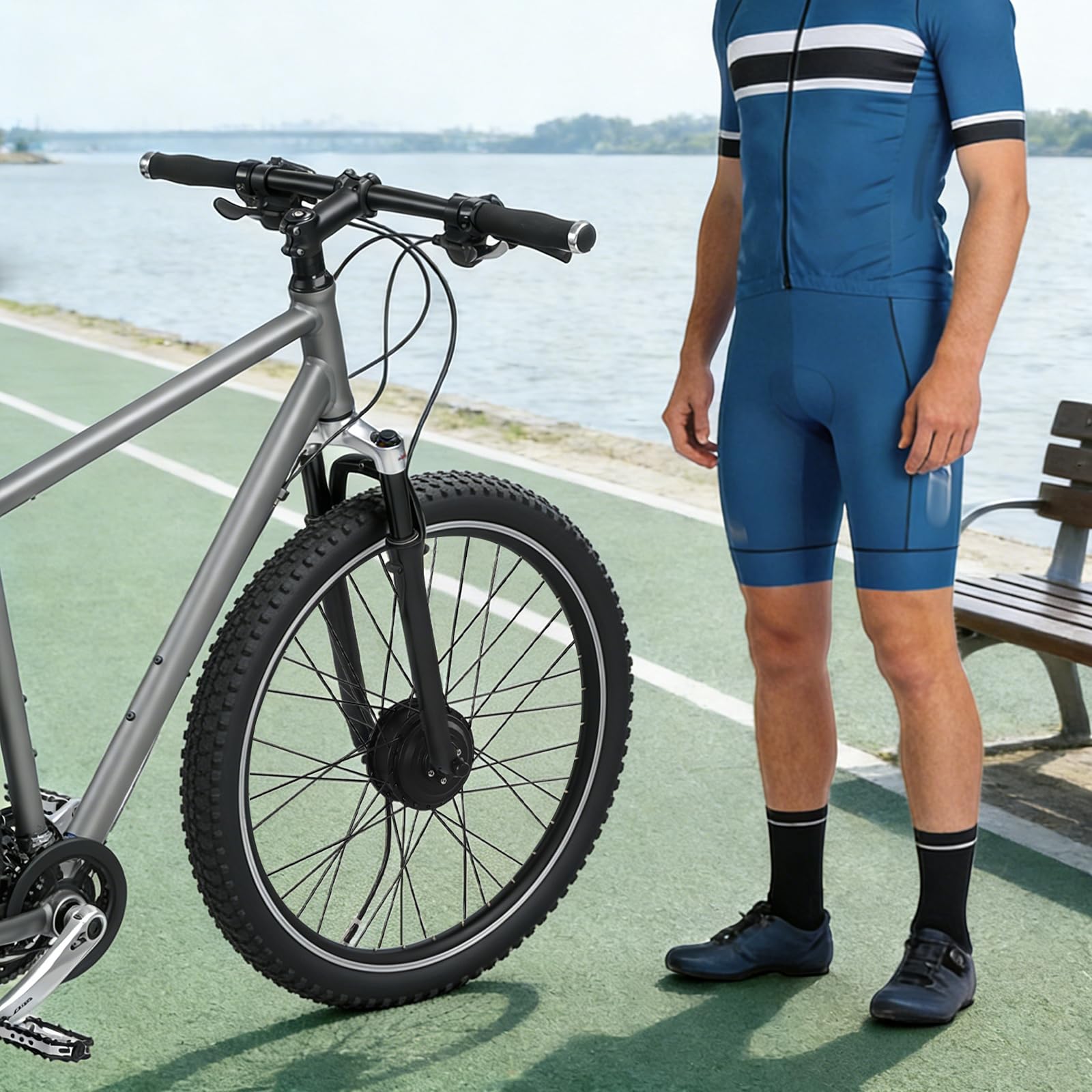Kit de conversion de vélo électrique 700C / 28" / 29", moteur à engrenage sans balais 250 W avec 260 tr/min, kit de conversion de vélo électrique avec écran LCD et commande