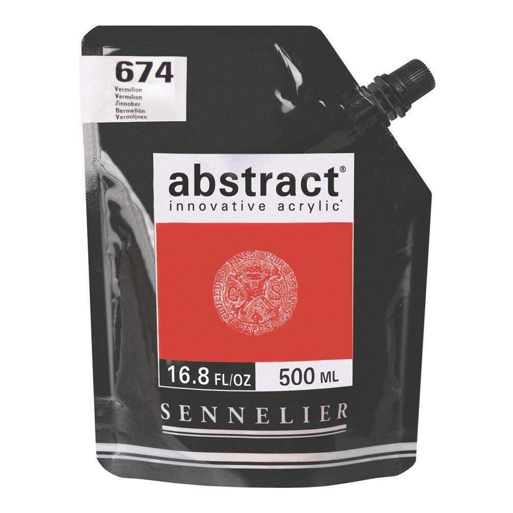 Sennelier Abstract Acrylic 500ml Pouch, Vermilion, (10-121521-674)