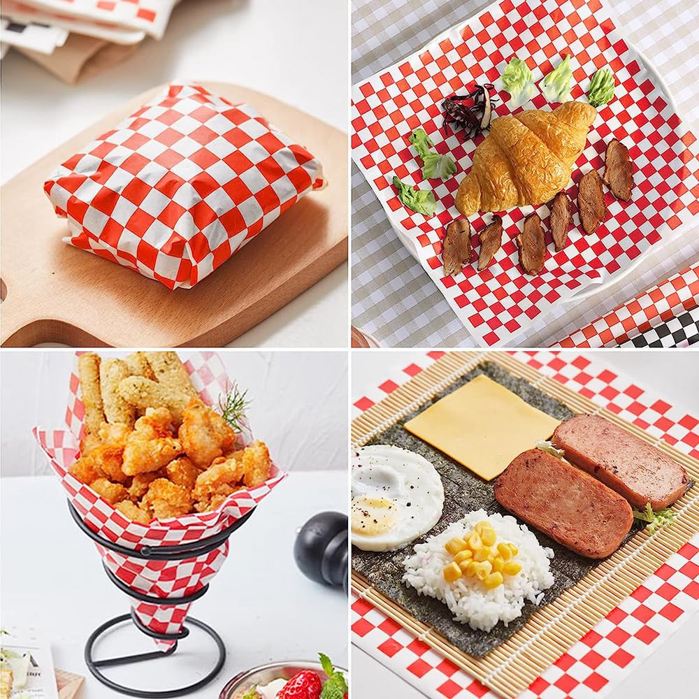 200 Blatt Käsepapier / Burgerpapier Wasser- & Fettdicht, 36x26 Cm – Nicht Klebend, Reißfest – Für Burger, Pommes, Sandwiches & Co.