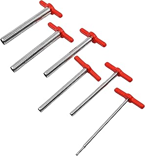 EISCO 7 Piece Cork Borer Set - Includes 6 Cork Borers and One Steel Ram Rod - Nickel-Plated Brass with Plastic Handles - Useful for Both Rubber Stoppers and Corks
