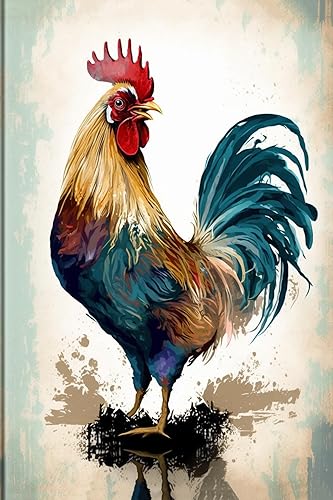 Pintura de diamante de gallo de colores vintage, kits de pintura de diamantes bordados 5D completos en pasta de diamante, para decoración de pared
