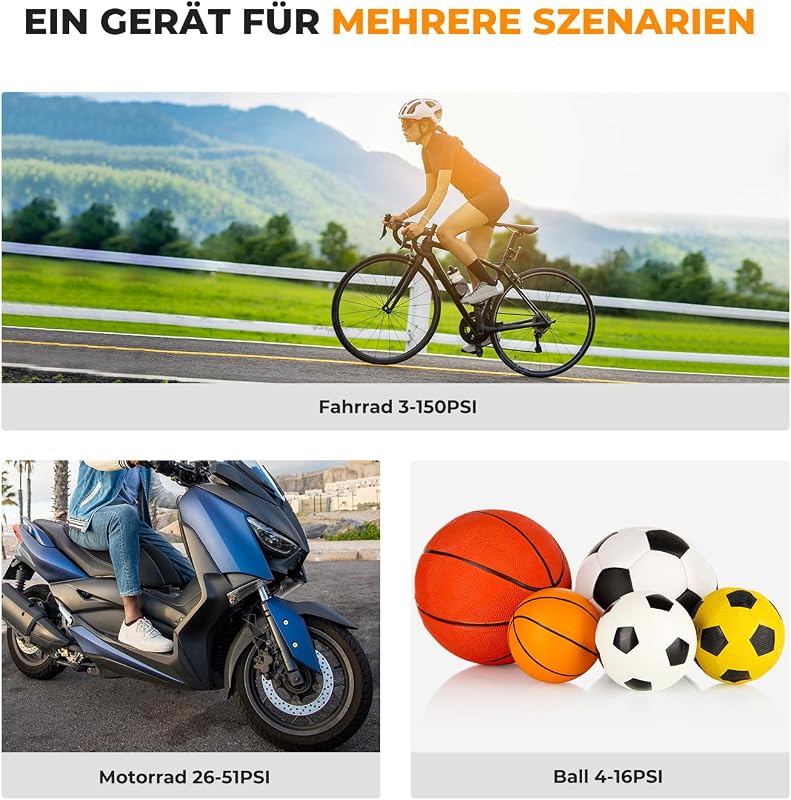 YOUNGDO Mini Elektromos Kerékpárpumpa 150 PSI - 500 mAh Akkumulátor, Valós Idejű Nyomáskijelző, Presta és Schrader Szeleppel Kompatibilis