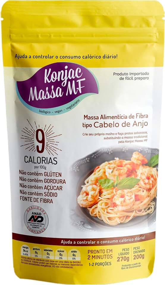 Macarrão Cabelo de Anjo Zero Carboidrato Konjac Massa MF, 270 g