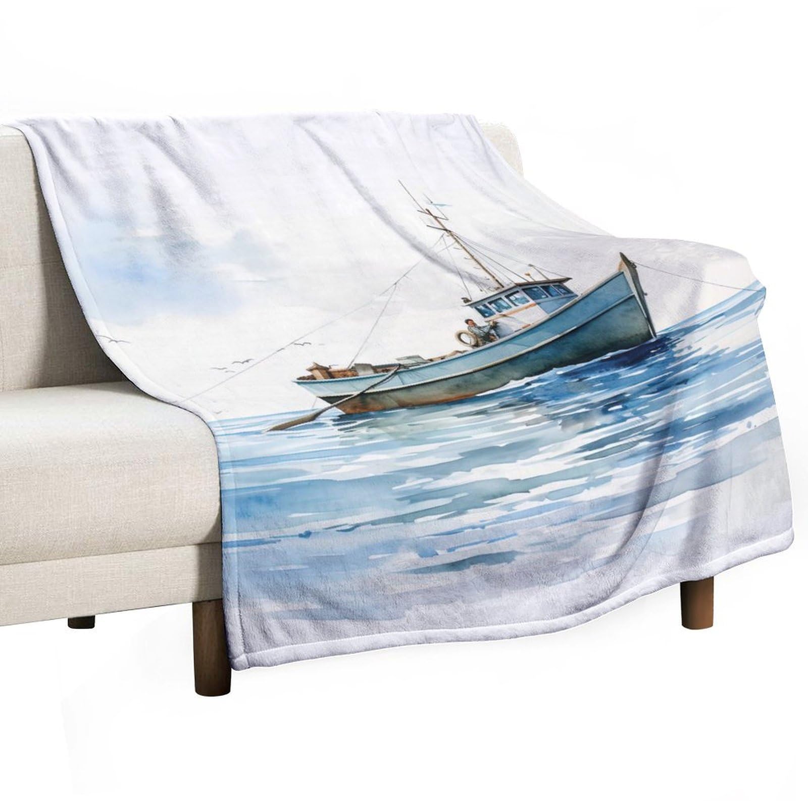 Amazon.com: Vintage Sailing Boat Soft Faux Fur Throw Blanket