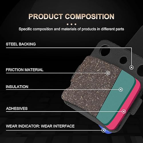 Miniatura 8 de Warrior 350 Pastillas de freno delanteras y traseras para Yamaha Banshee 350 Raptor 350 2006 1990-2006 Blaster 200 2003-2006 Wolverine 350 1995-2004