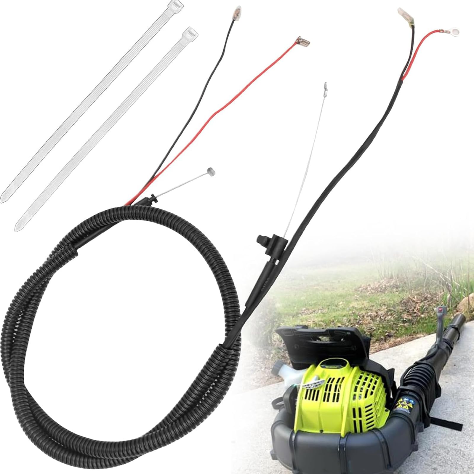 Newft And Stainless Steel Throttle Cable Rope 291899001 Replacement Part For Ry38bp 38Cc Backpack Blowers Simple Setup Starter Rope Replacement Set