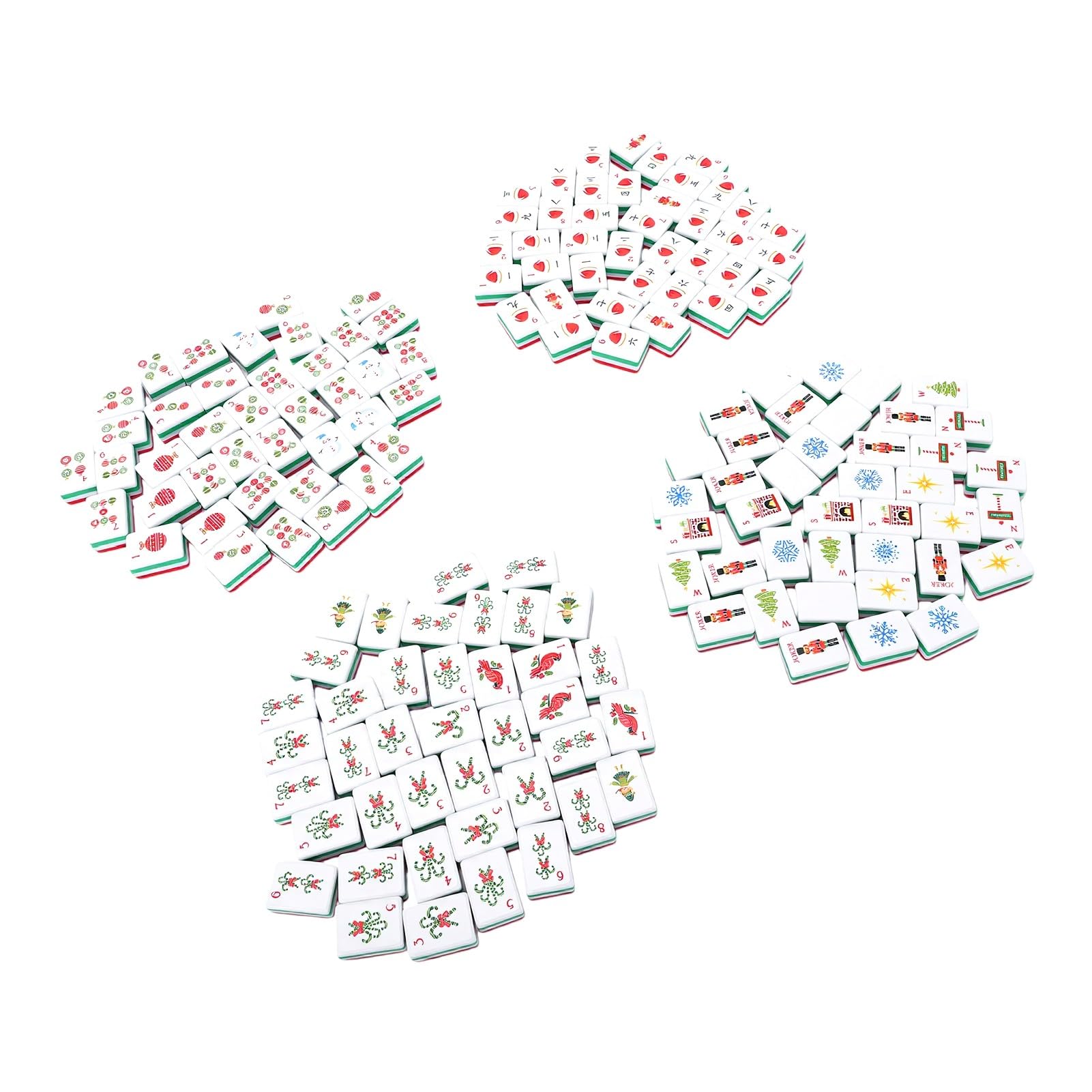 Alomejor Jeu de Mahjong de Noël en Acrylique, Ensemble de Tuiles Festives