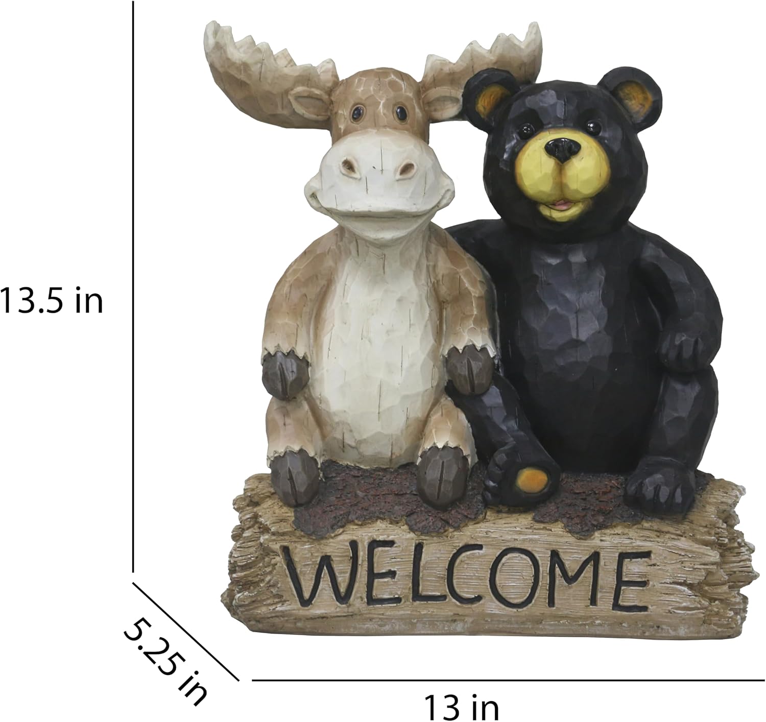 Bear and Moose Garden Welcome Sign