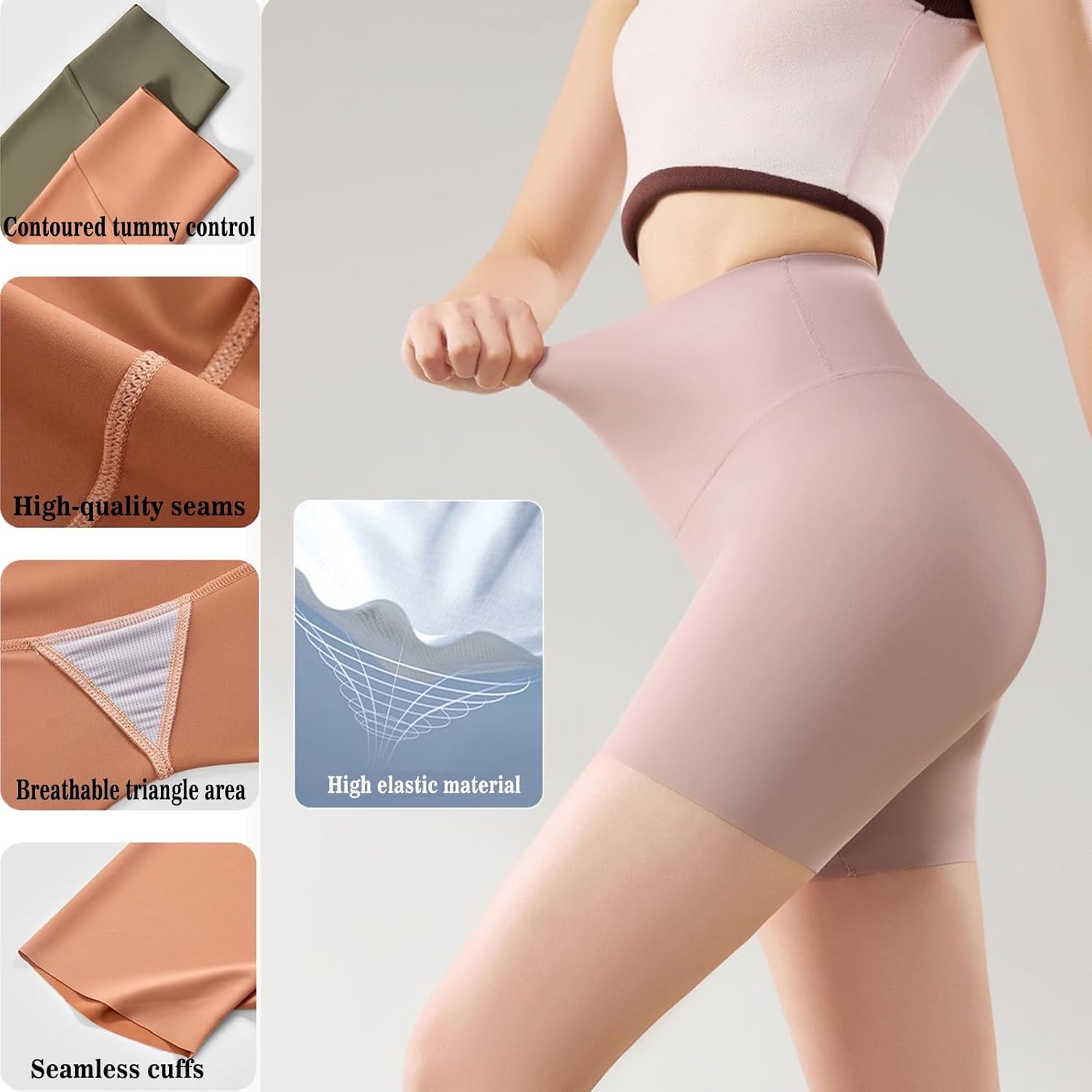 [Kirposh] Sixthpandas レディース シームレス シェイパーショーツ、お腹をコントロールするシェイプウェアショーツ