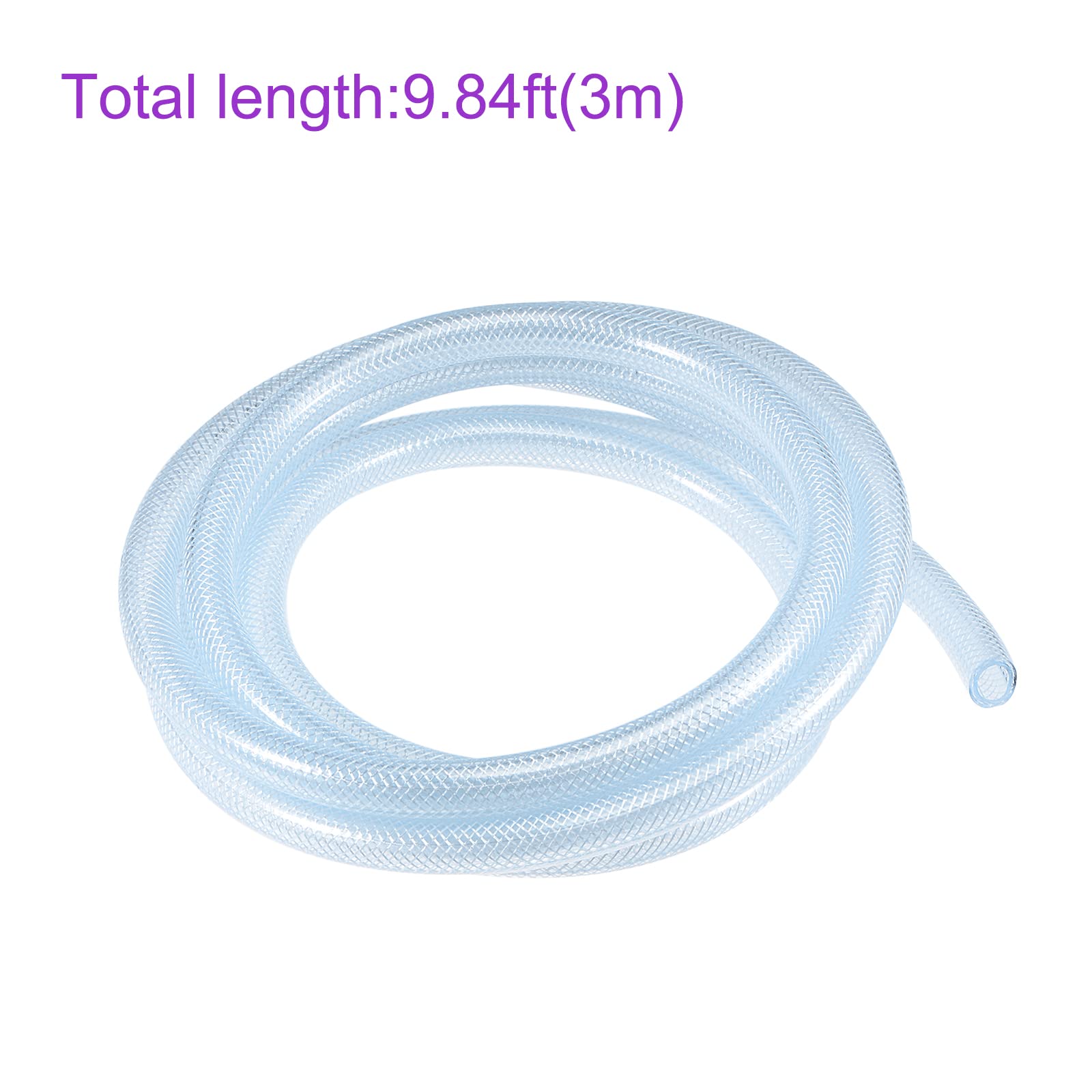 DMiotech 10mm ID 15mm OD Trenzado PVC Tubo Flexible Manguera Tubo para Jardín Agua Tubo, 3 Metros Longitud
